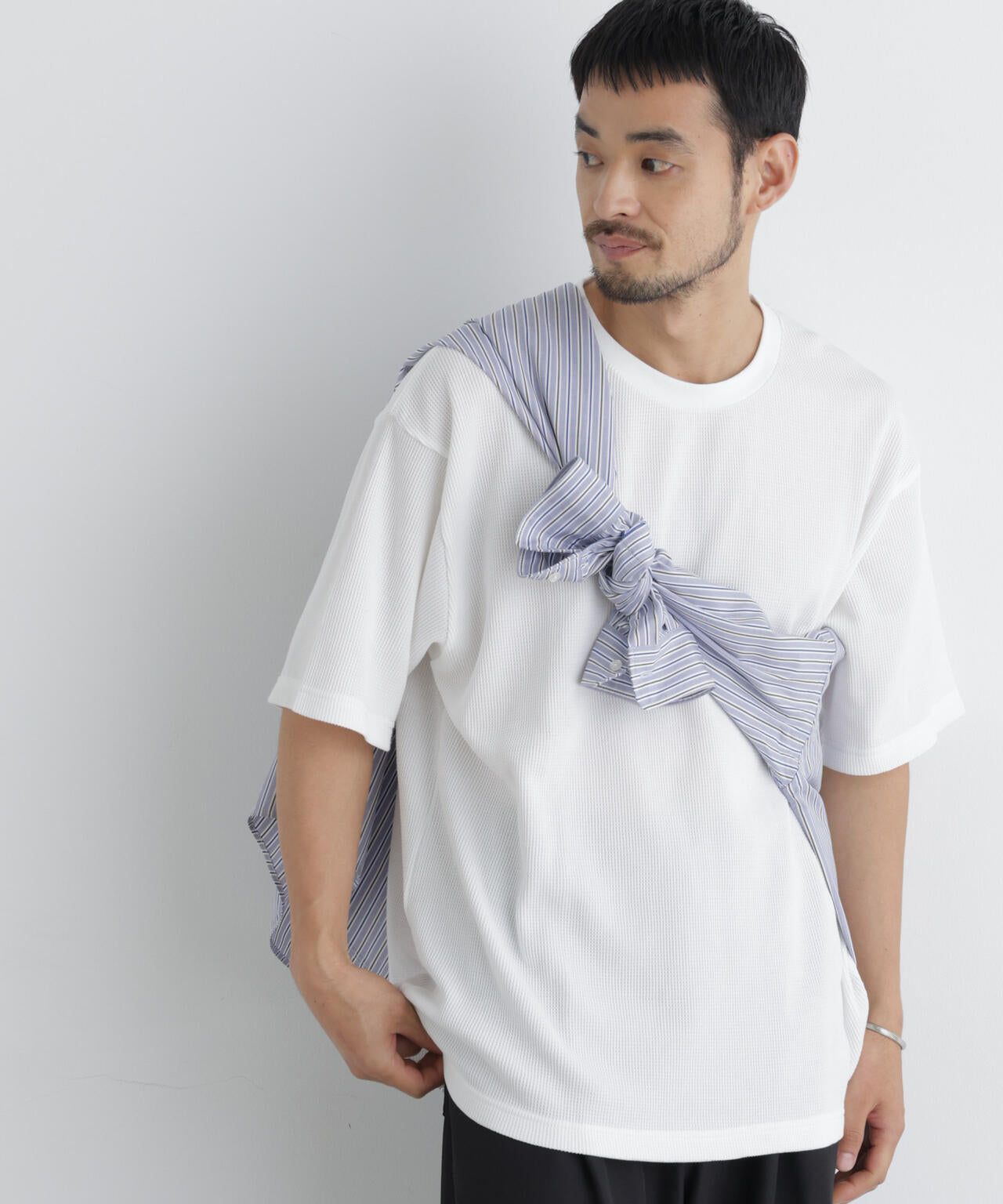 USAコットン×COOLMAX(R) ワッフルワイドTシャツ半袖 6726224207