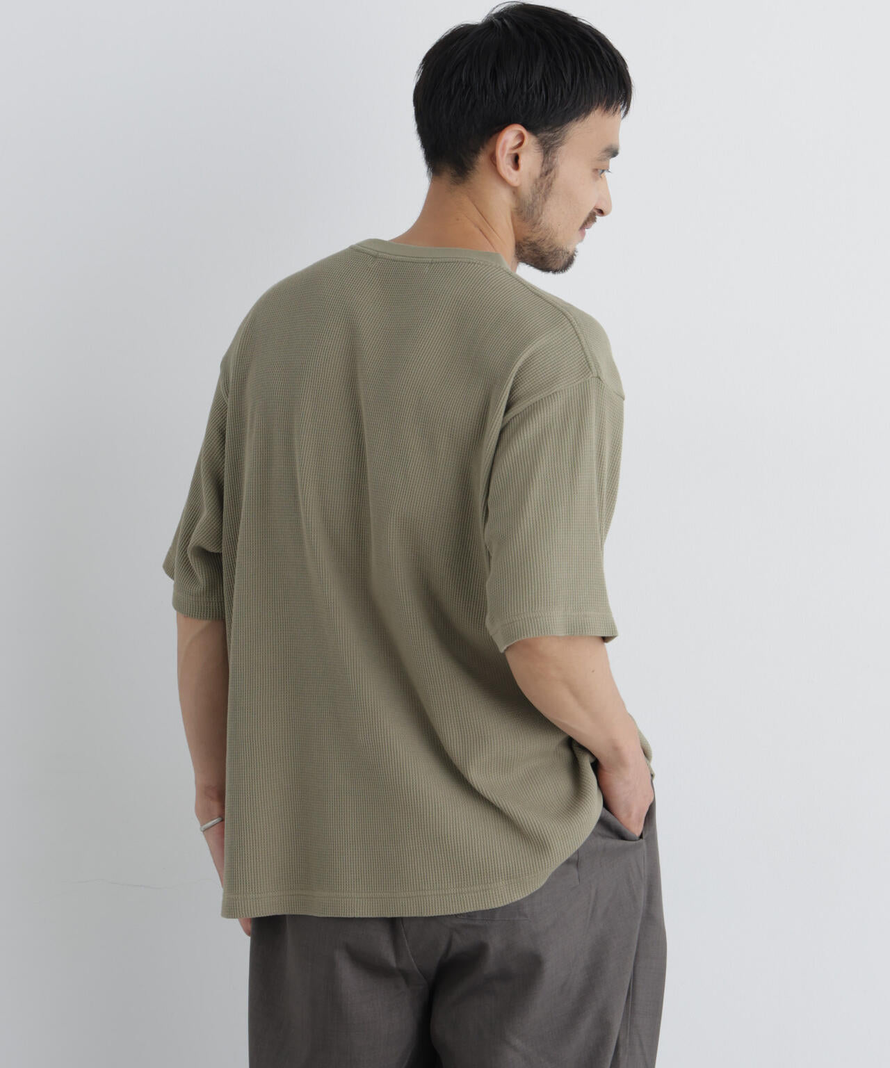 USAコットン×COOLMAX(R) ワッフルワイドTシャツ半袖 6726224207