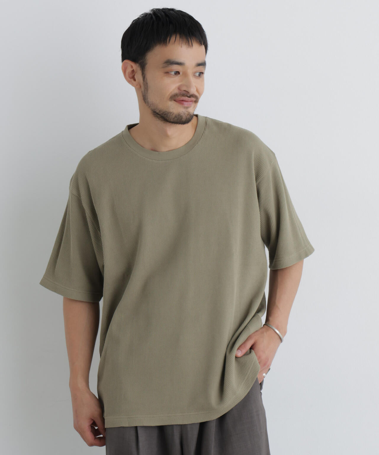 USAコットン×COOLMAX(R) ワッフルワイドTシャツ半袖 6726224207