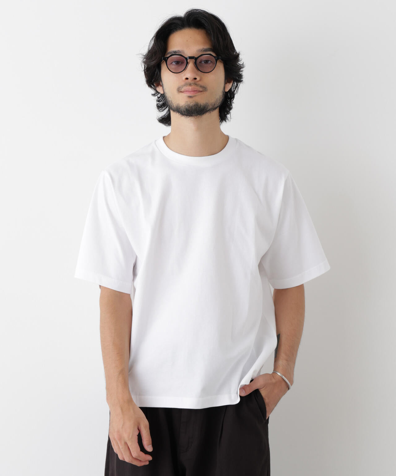 微起毛クロップドTシャツ 半袖