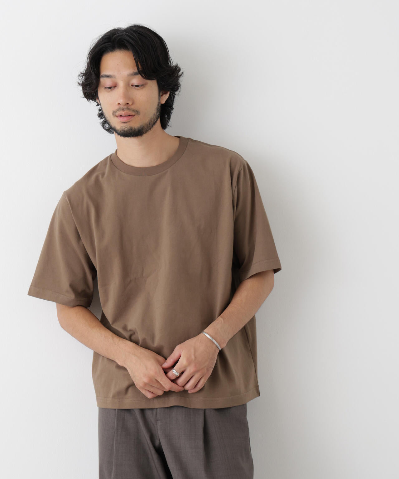 微起毛クロップドTシャツ 半袖 6726224230