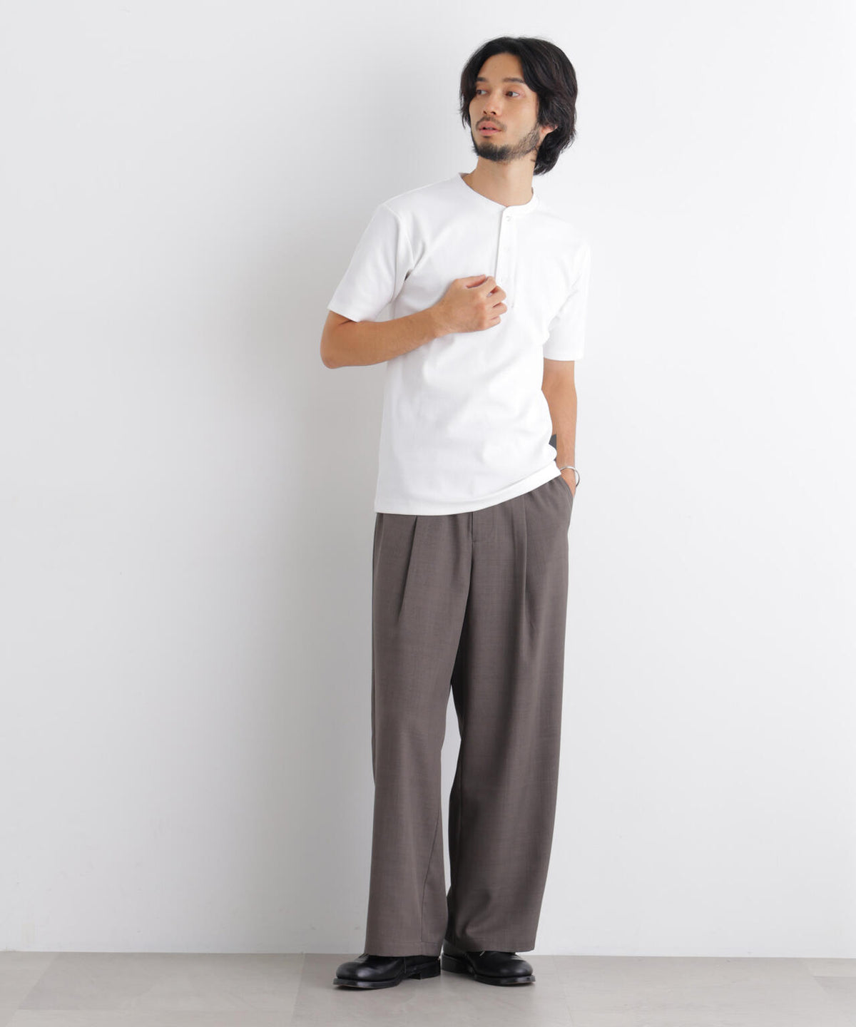 コンパクトヘンリーネックTシャツ 半袖 6726224231