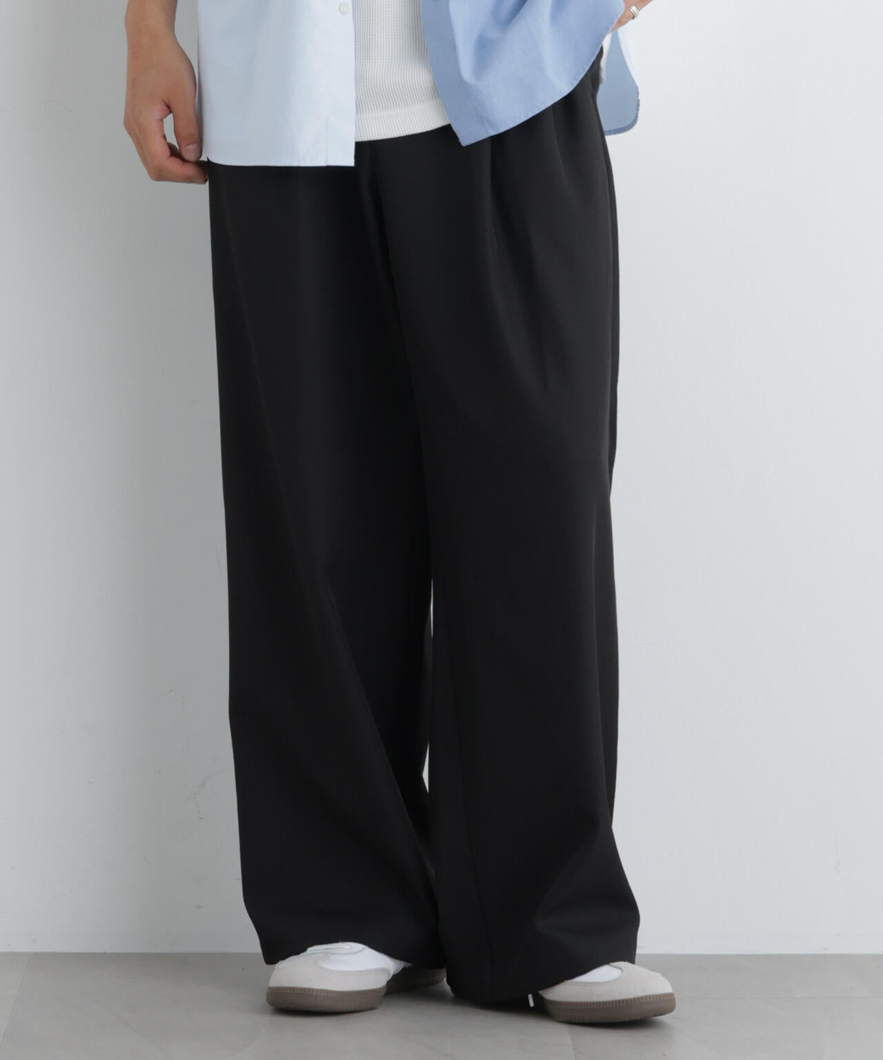 ポリエステルツイル ワイドパンツ