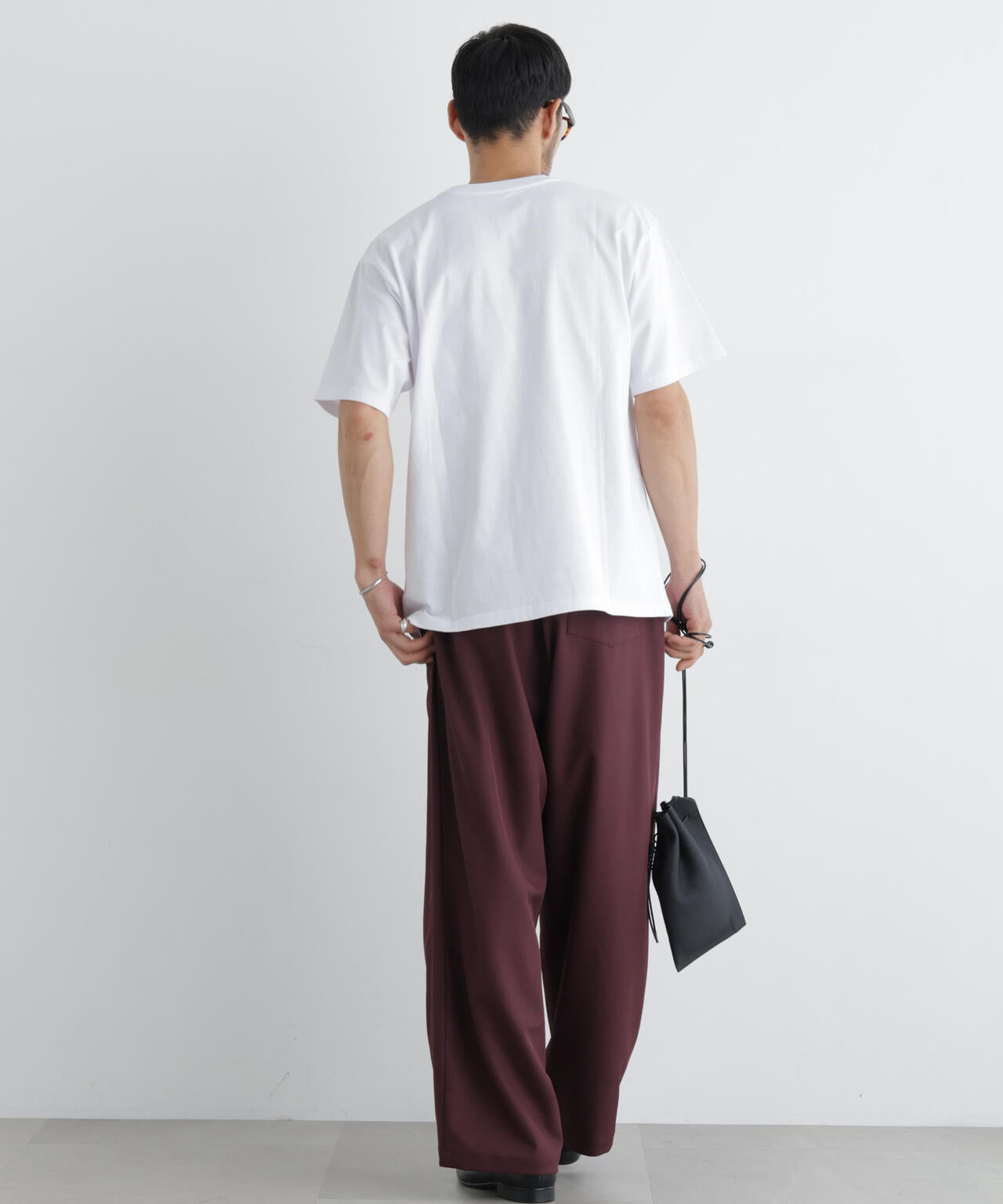 ポリエステルツイル ワイドパンツ