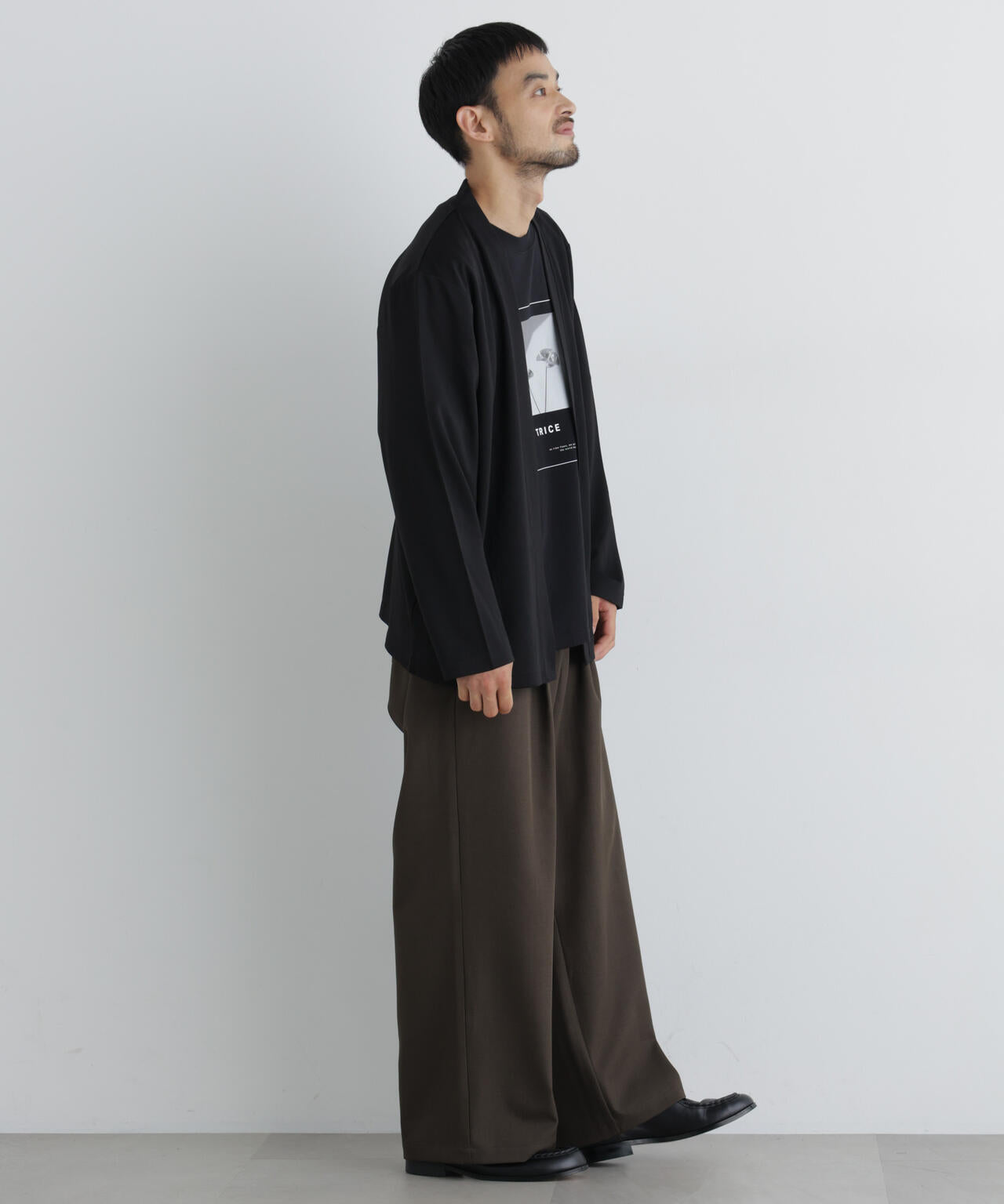 ポリエステルツイル ワイドパンツ