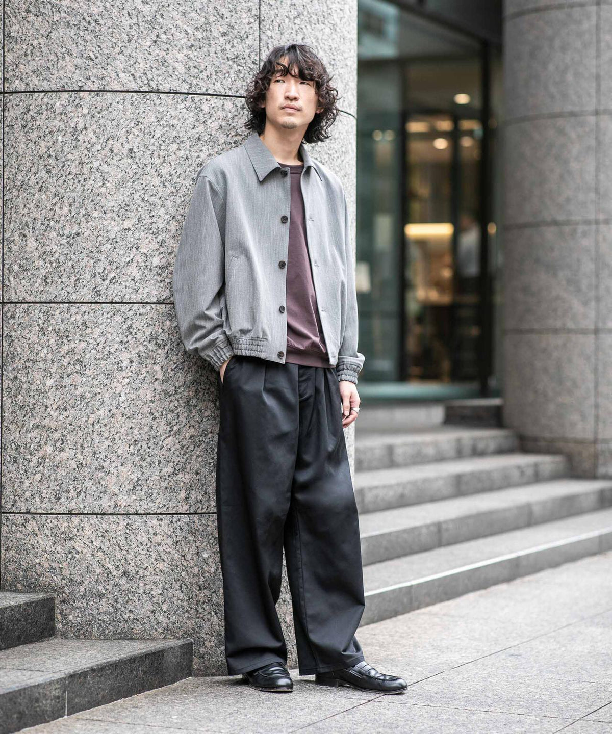 WEB限定/TCツイルワイドタックカーブパンツ 6726227216