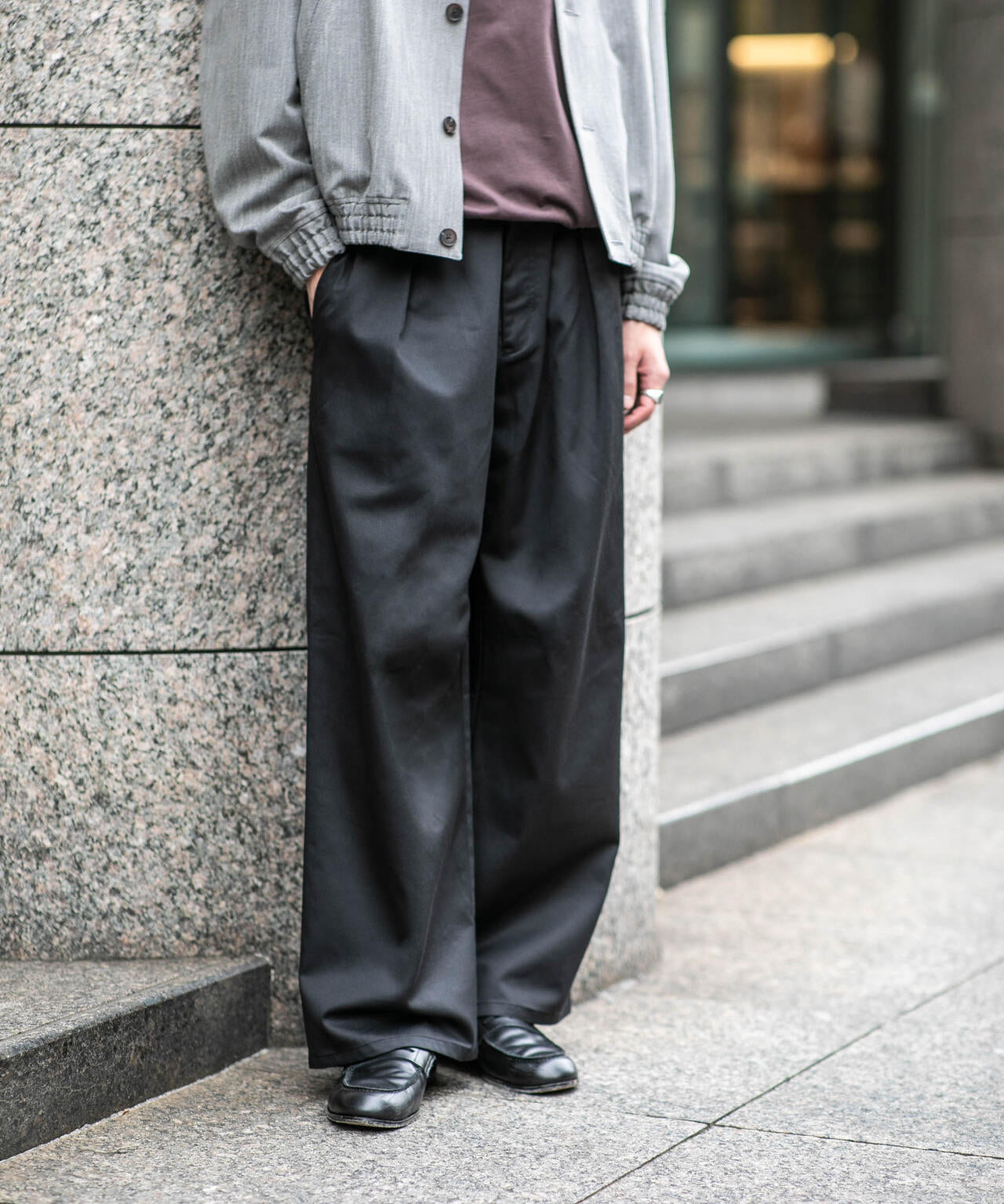WEB限定/TCツイルワイドタックカーブパンツ 6726227216