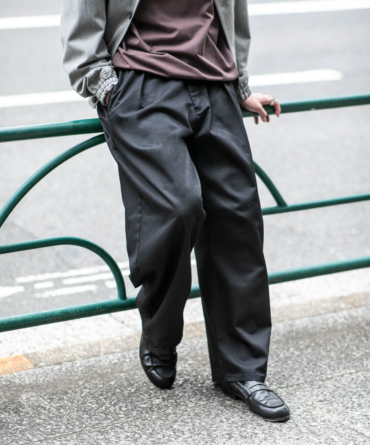 WEB限定/TCツイルワイドタックカーブパンツ 6726227216