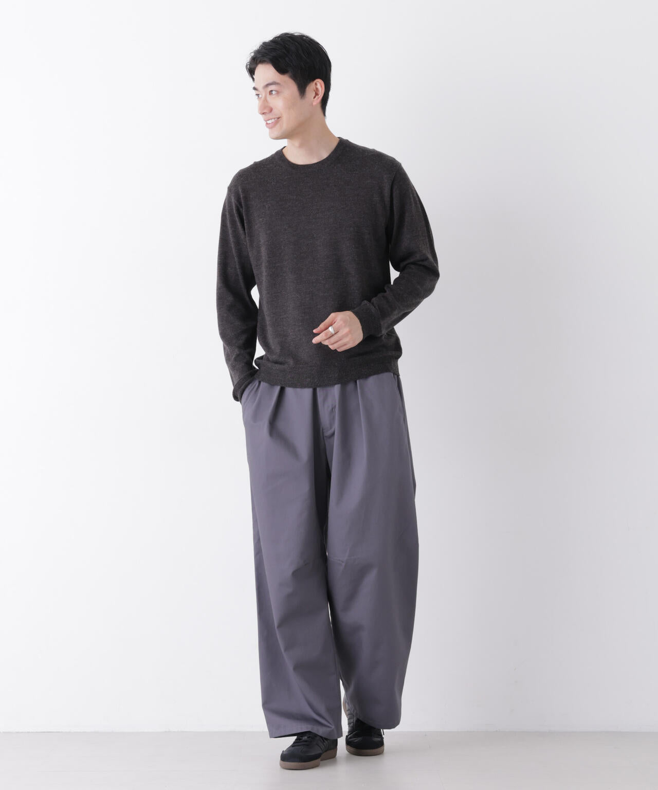 WEB限定/TCツイルワイドタックカーブパンツ 6726227216