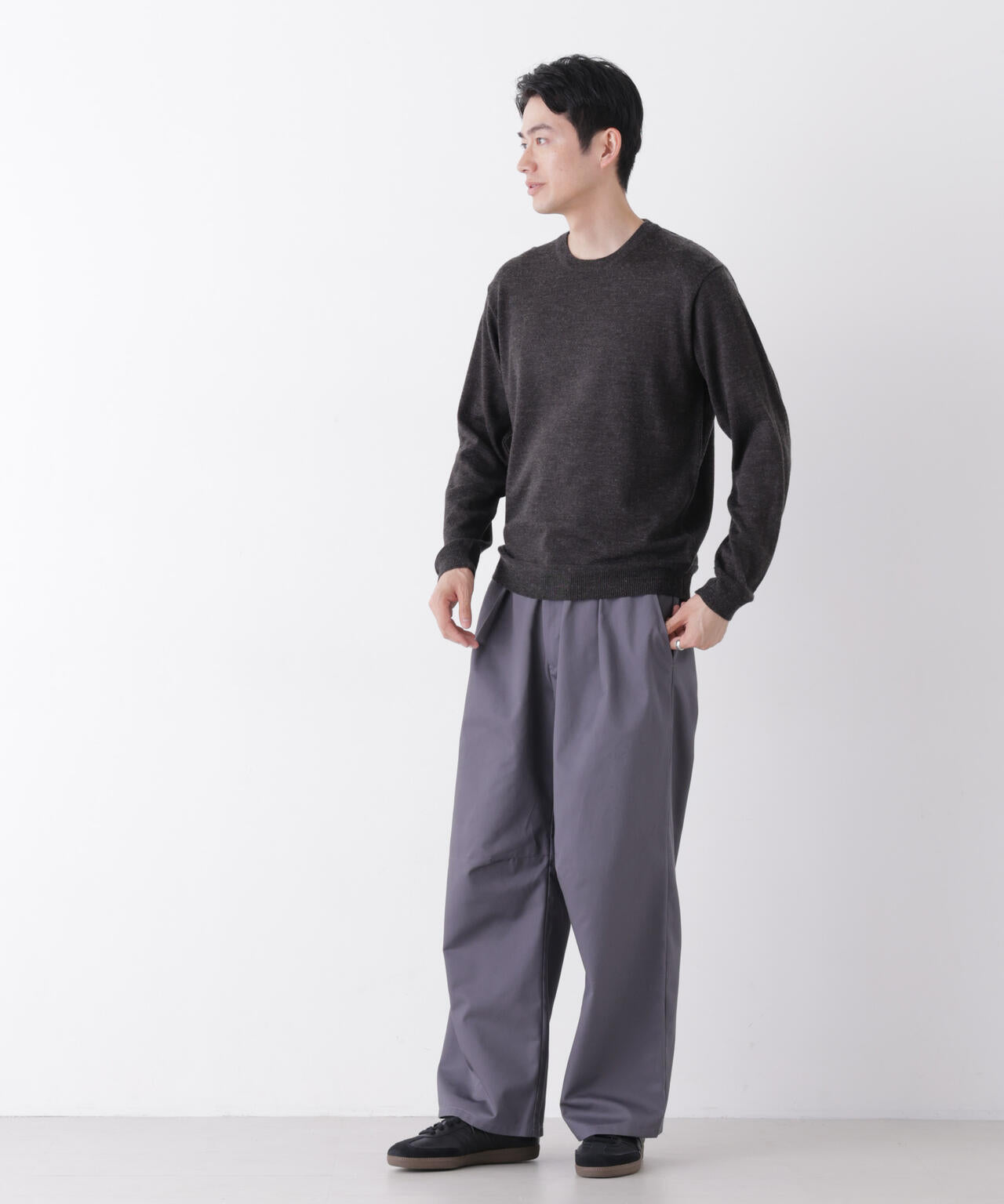 WEB限定/TCツイルワイドタックカーブパンツ 6726227216