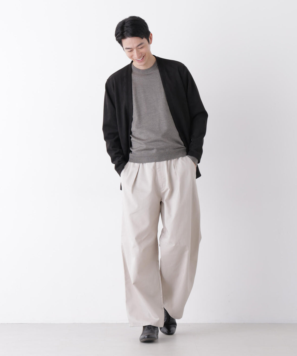 WEB限定/TCツイルワイドタックカーブパンツ 6726227216