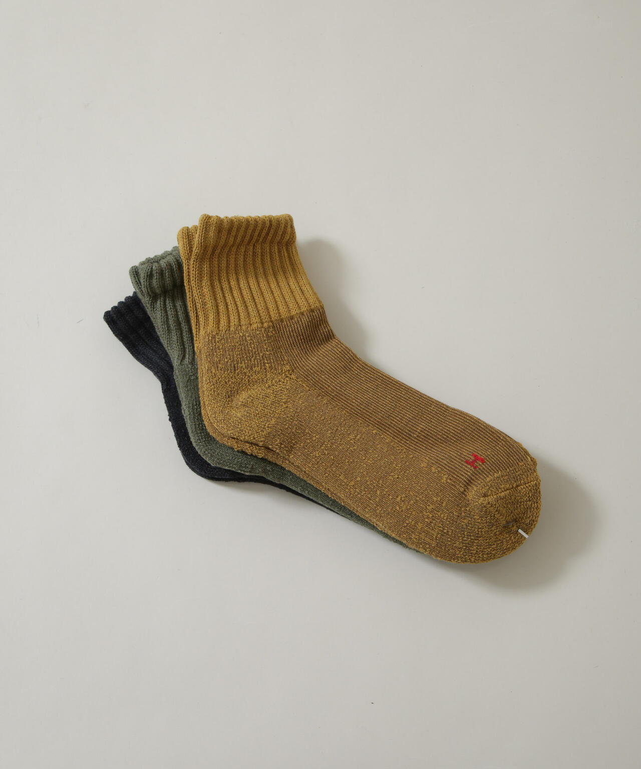 Healthknit/シンカーカラー無地ソックス 3足セット 6726251005