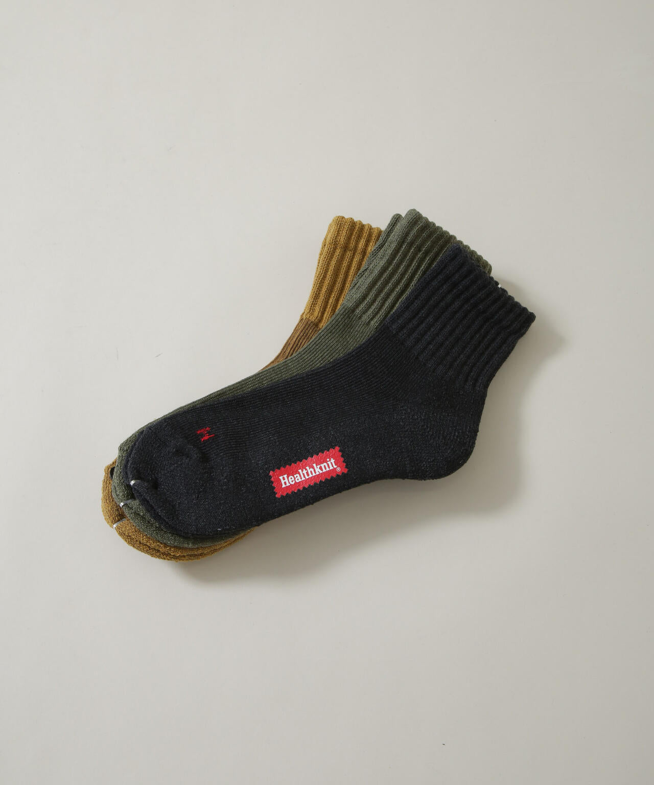 Healthknit/シンカーカラー無地ソックス 3足セット 6726251005