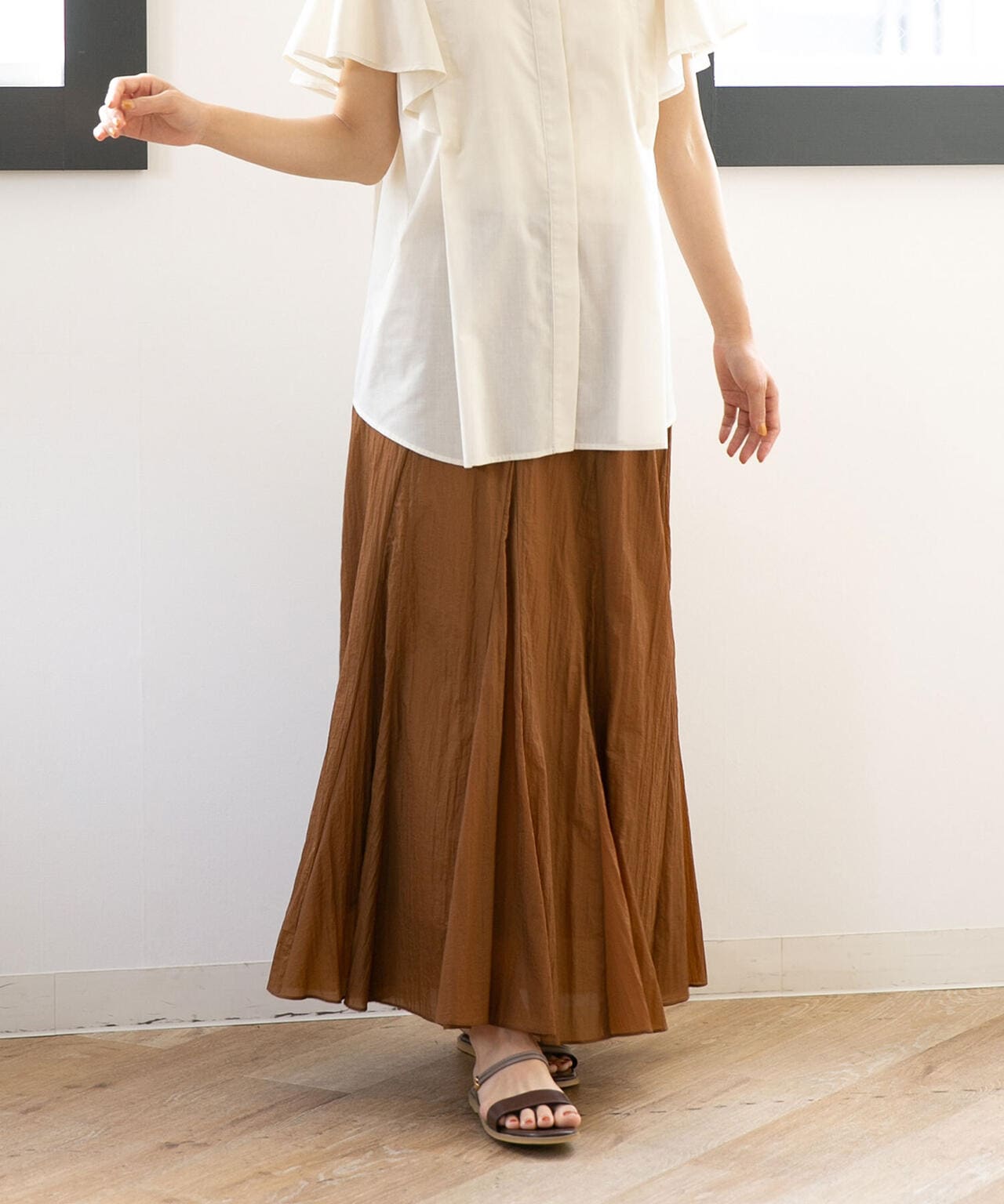 LB.04/ナイロンワッシャーフレアスカート 6732230301