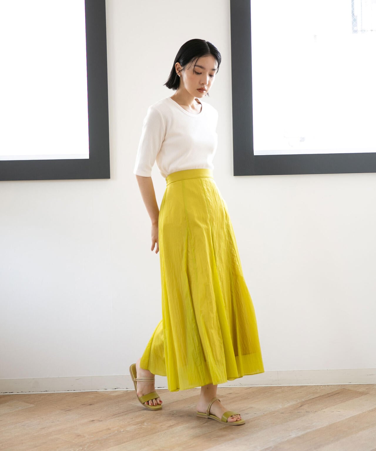 LB.04/ナイロンワッシャーフレアスカート 6732230301