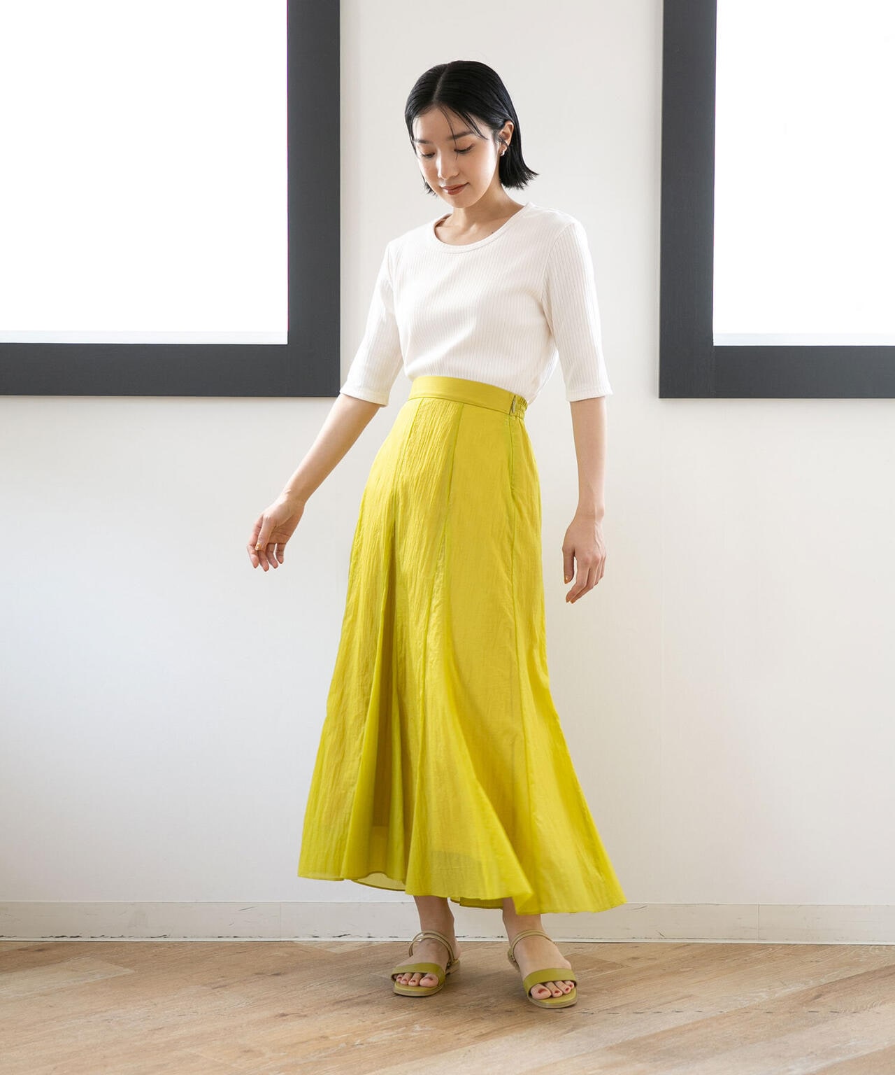 LB.04/ナイロンワッシャーフレアスカート 6732230301