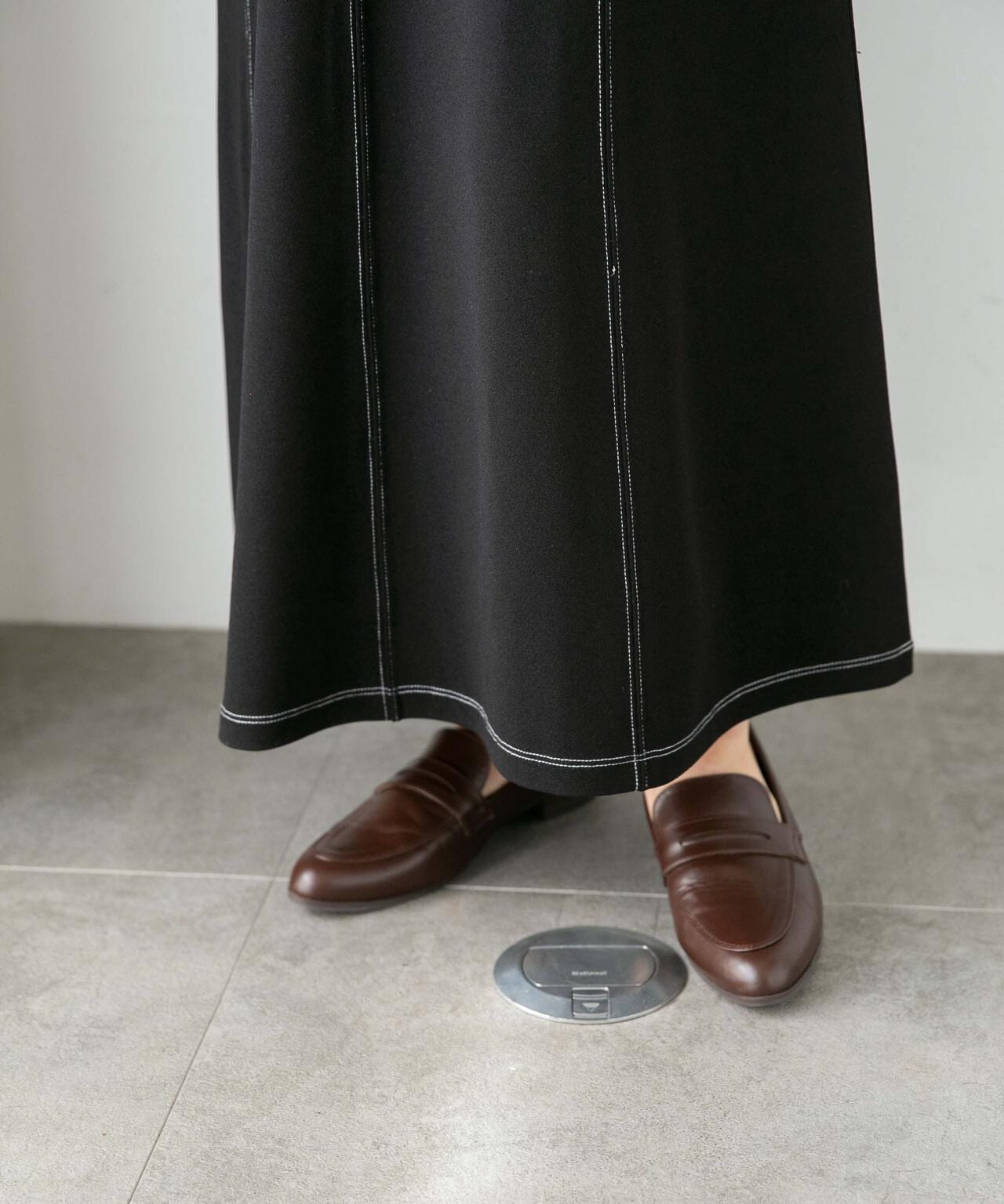 LB.04/WEB限定 配色ステッチ袖ボリュームワンピース【低身長サイズ有】 6733119318