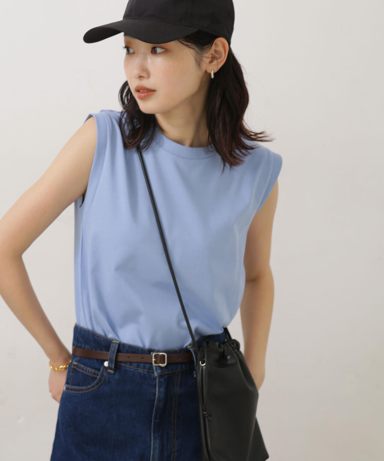 LB.04/汗染み防止加工 ノースリーブTシャツ 6733124326