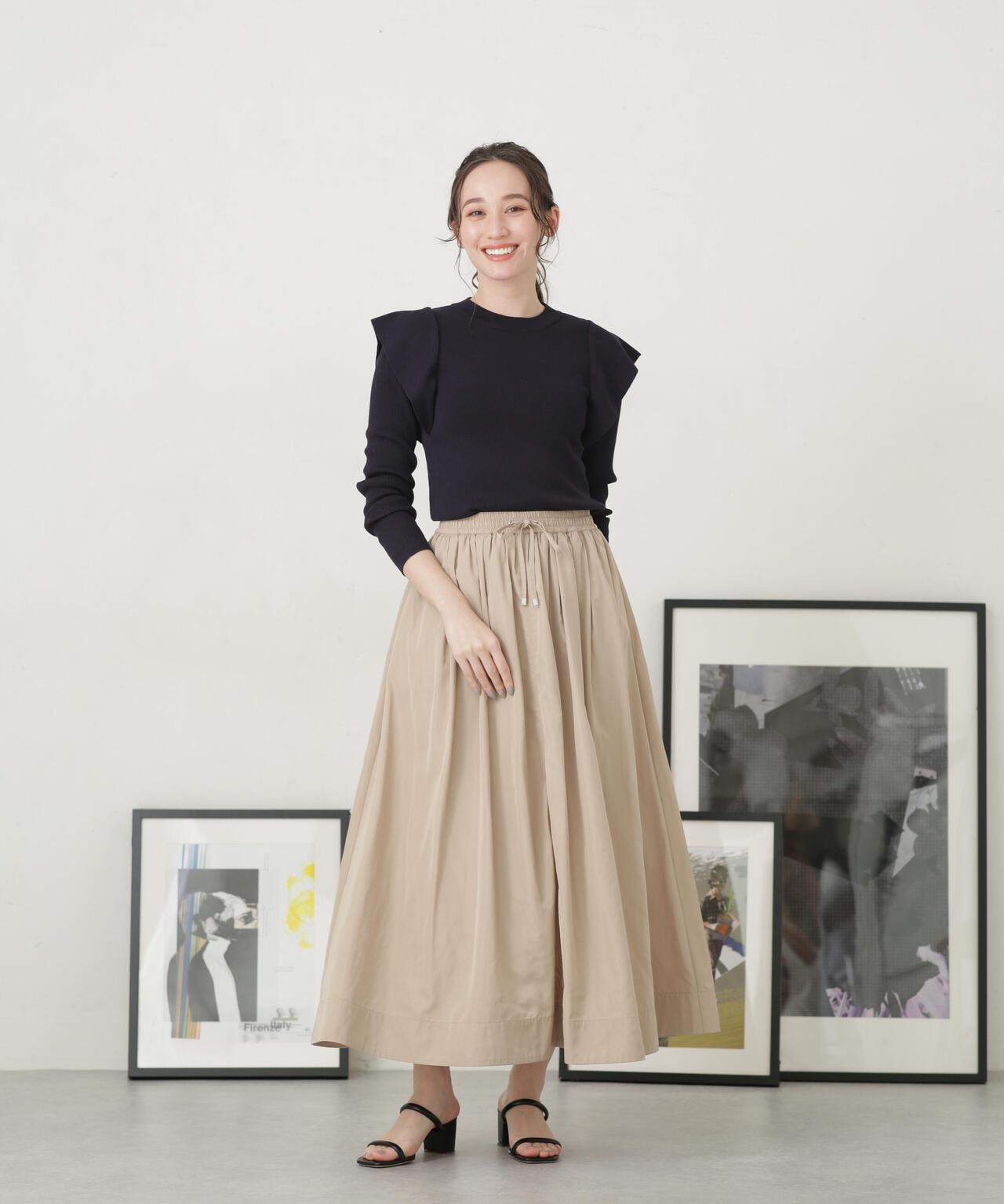 LB.04/タフタギャザーボリュームスカート 6733130314