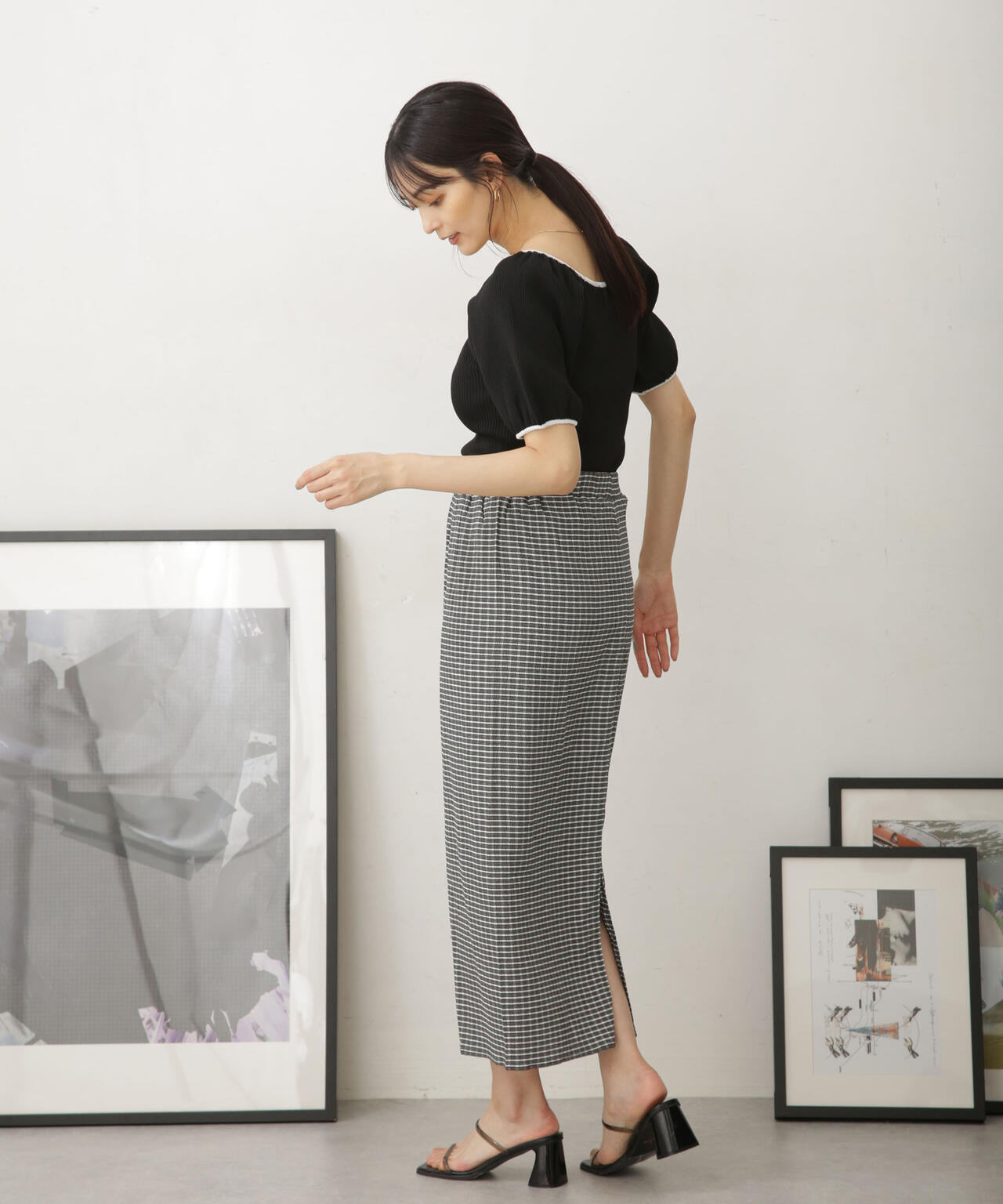 LB.04/カットジャガードスカート (セットアップ可) 6733130329