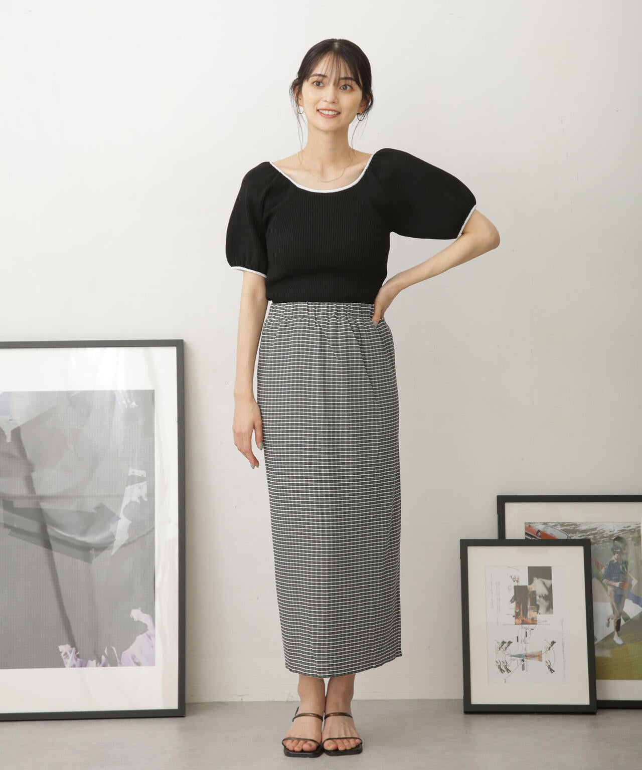 LB.04/カットジャガードスカート (セットアップ可) 6733130329