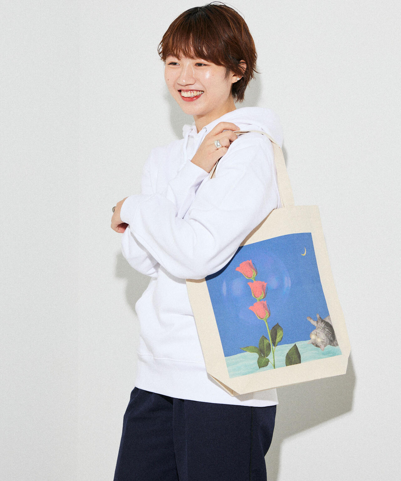SUPER BEAVER とんだ林蘭さん デザイン トートバッグ NATURAL とんだ林蘭×NANO universe」 トートバッグ