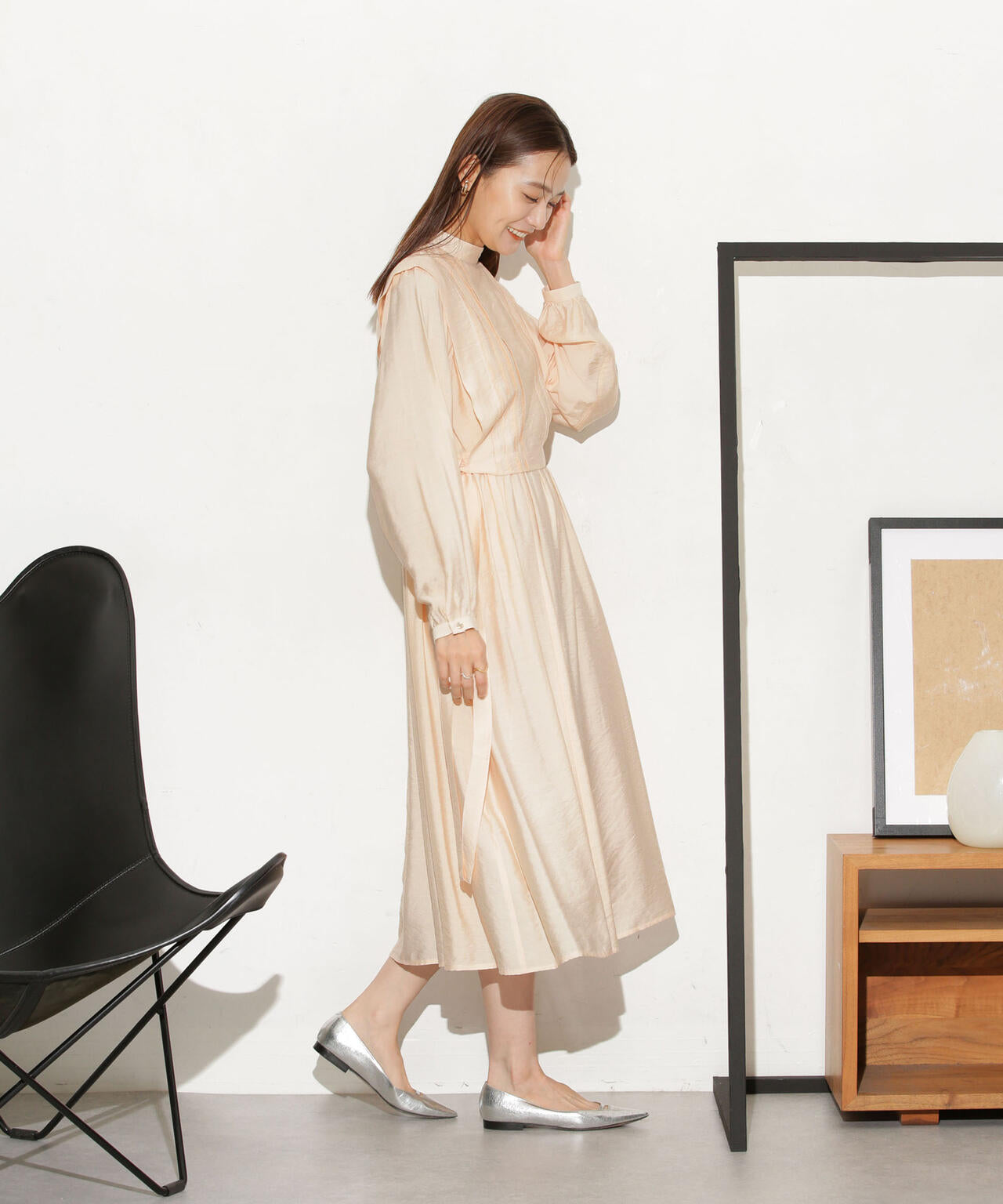 2wayレイヤード ピンタックベスト＆ギャザーワンピース 6733219310