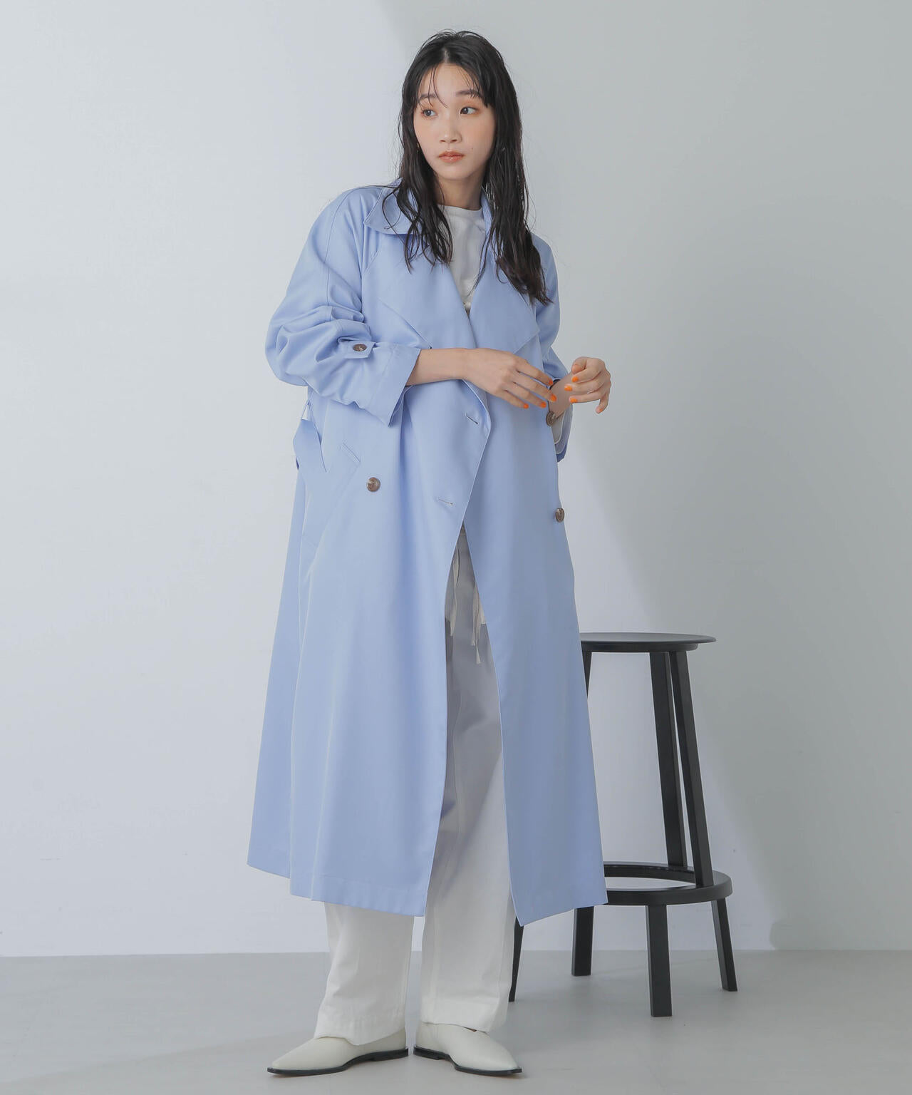 撥水＆花粉ガード加工ドルマンソフトトレンチコート 6734111305