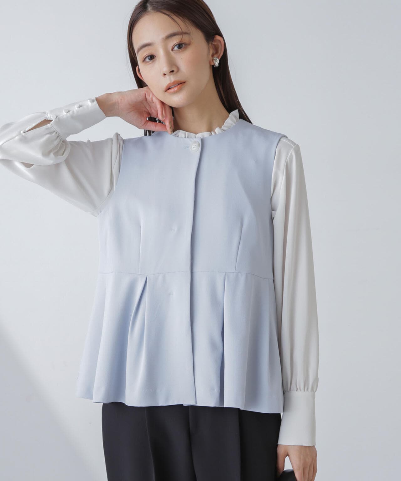 多機能素材ペプラムジレ(セットアップ可） 6734116306