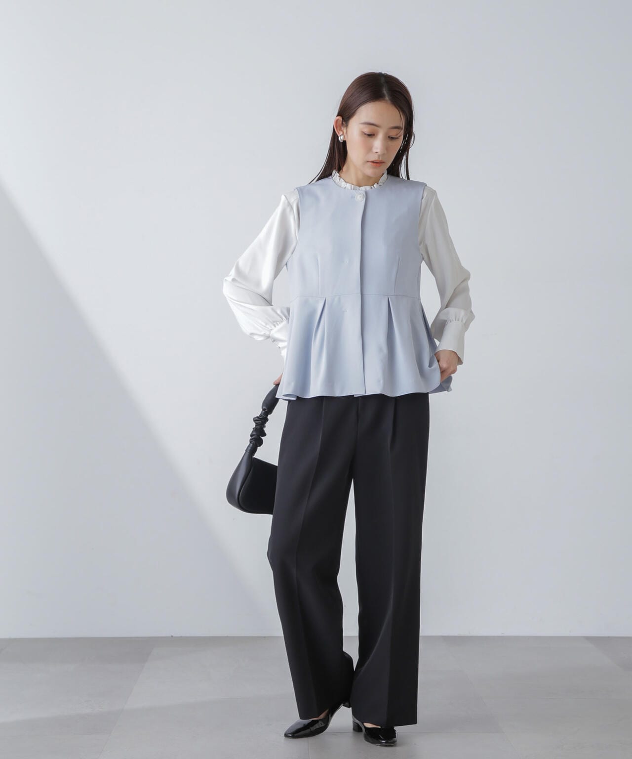 多機能素材ペプラムジレ(セットアップ可） 6734116306