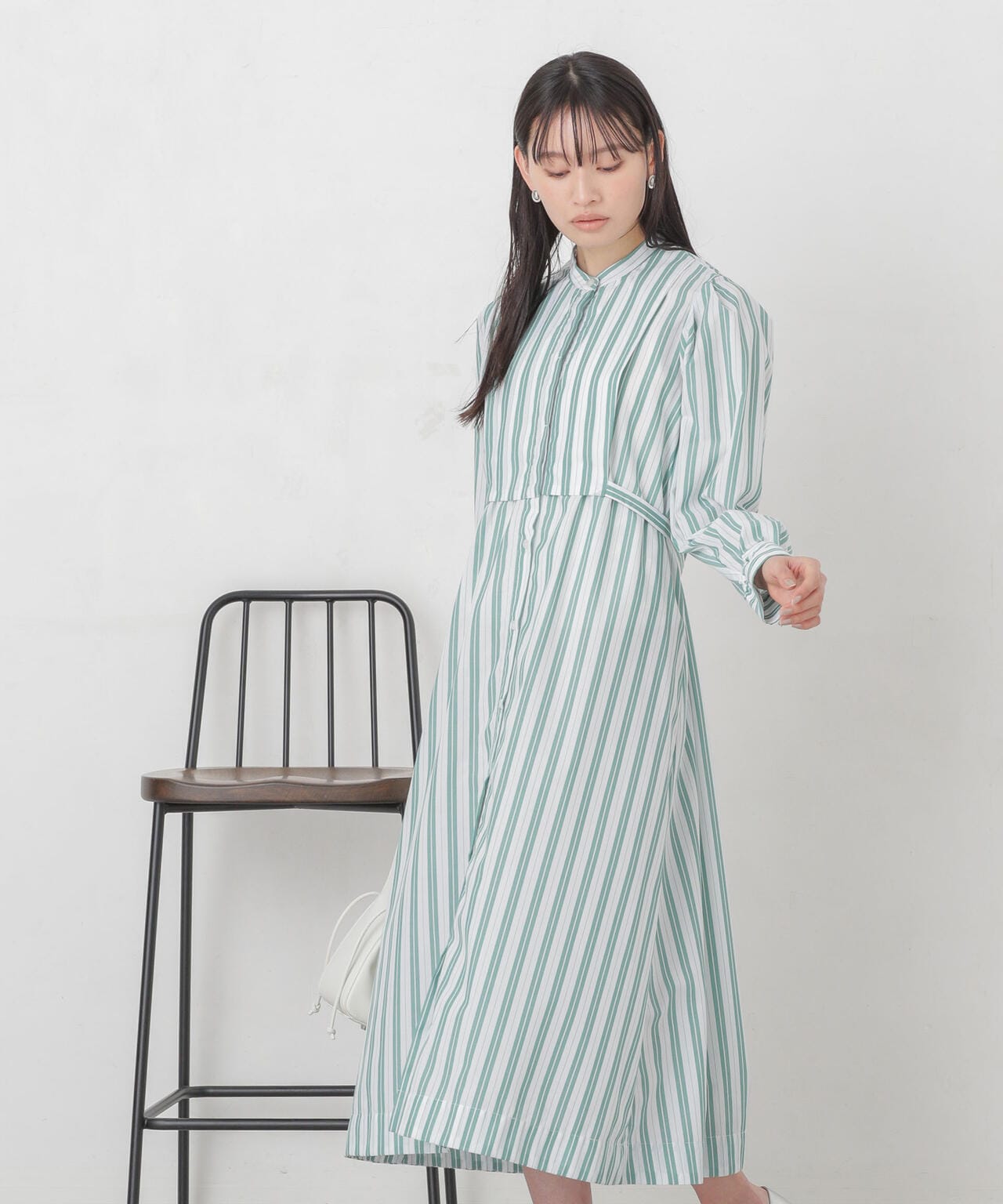 マルチストライプ シャツドレス