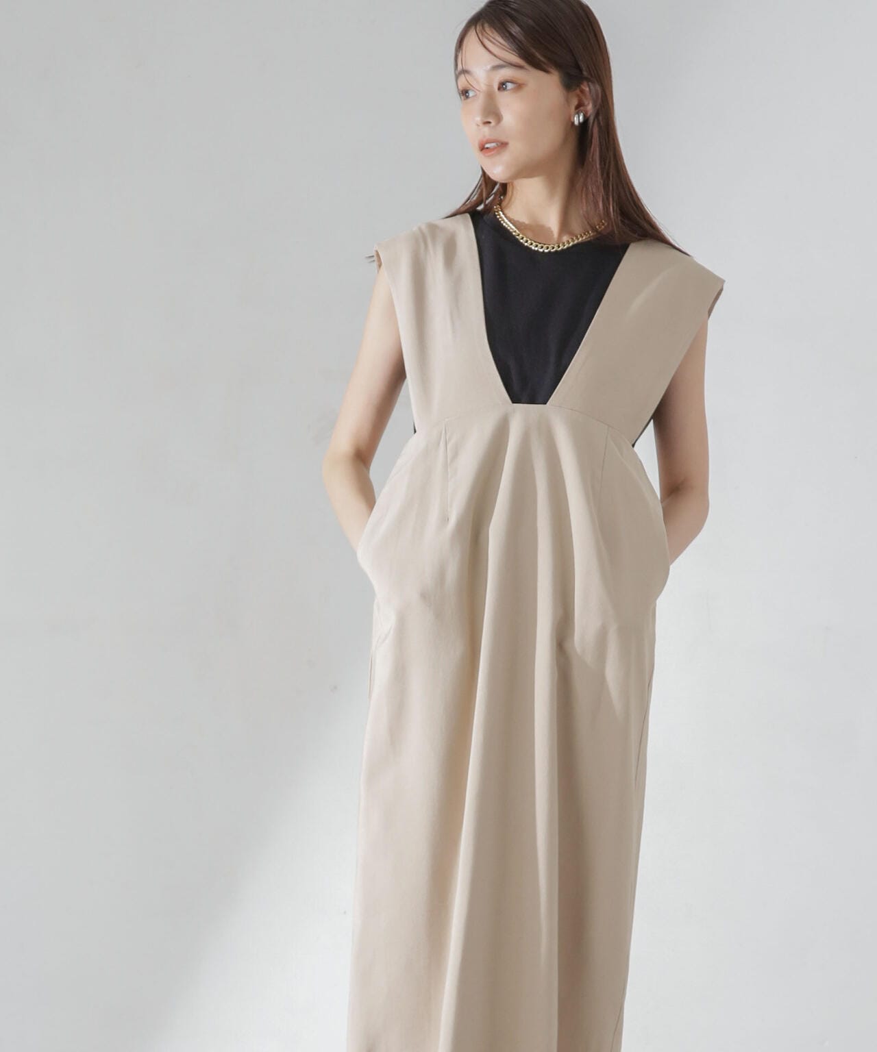 新品♡⃛ 人気 スナイデル Iラインジャンパースカート アイボリー サイズ1 Iライン ジャンパースカート