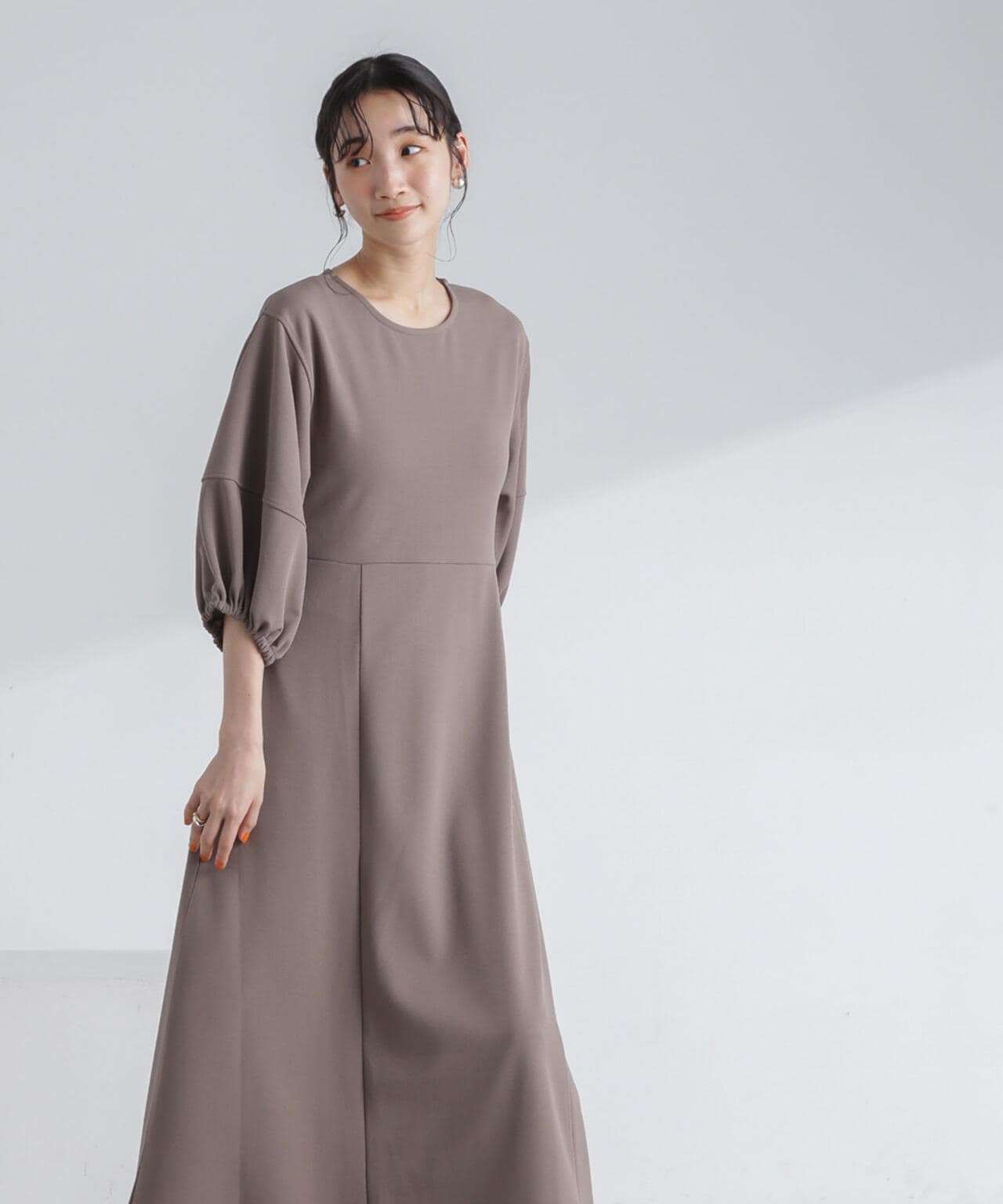 ン 大人気 新品 ノ ランタン スリーブ ワンピース カットジョーゼット フラダンス