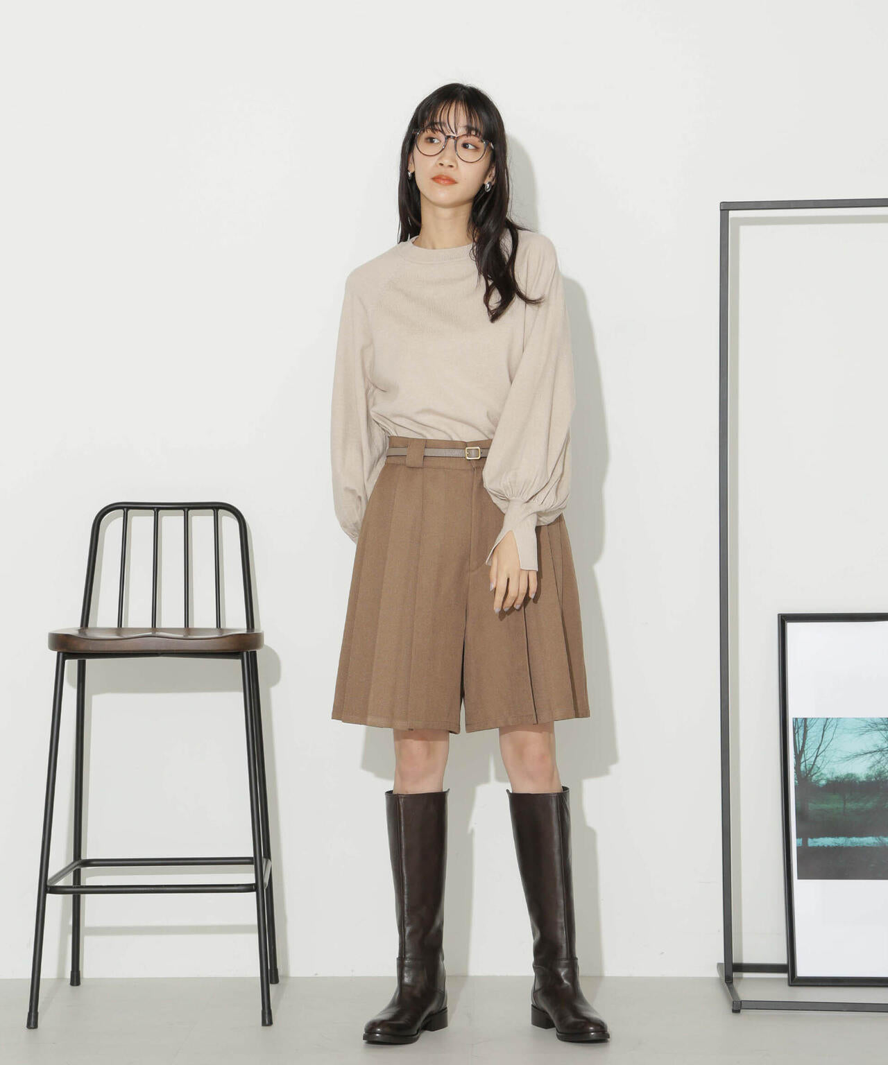 ボリューム スリーブ ニット