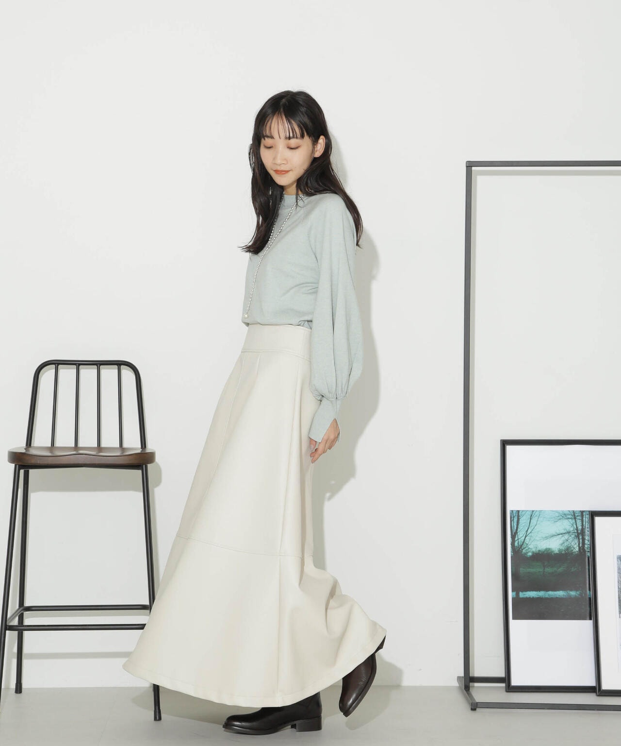 23区 - 【uncrave WHITE】デニムコンビ ボリュームスリーブニット uncrave WHITE】デニムコンビボリュームスリーブニット エクリュ