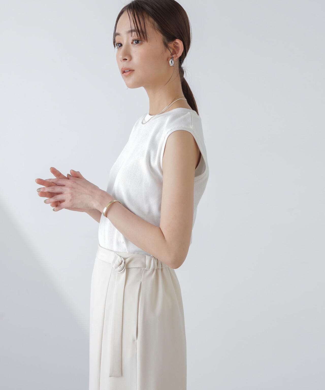 洗濯機可 UVカット 接触冷感 ノースリーブ ニット