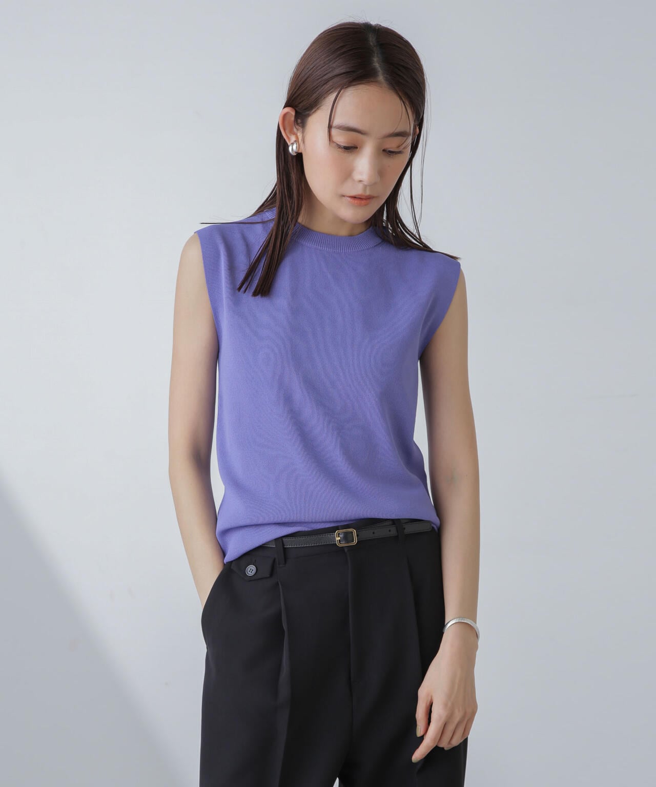 洗濯機可 UVカット 接触冷感 ノースリーブ ニット