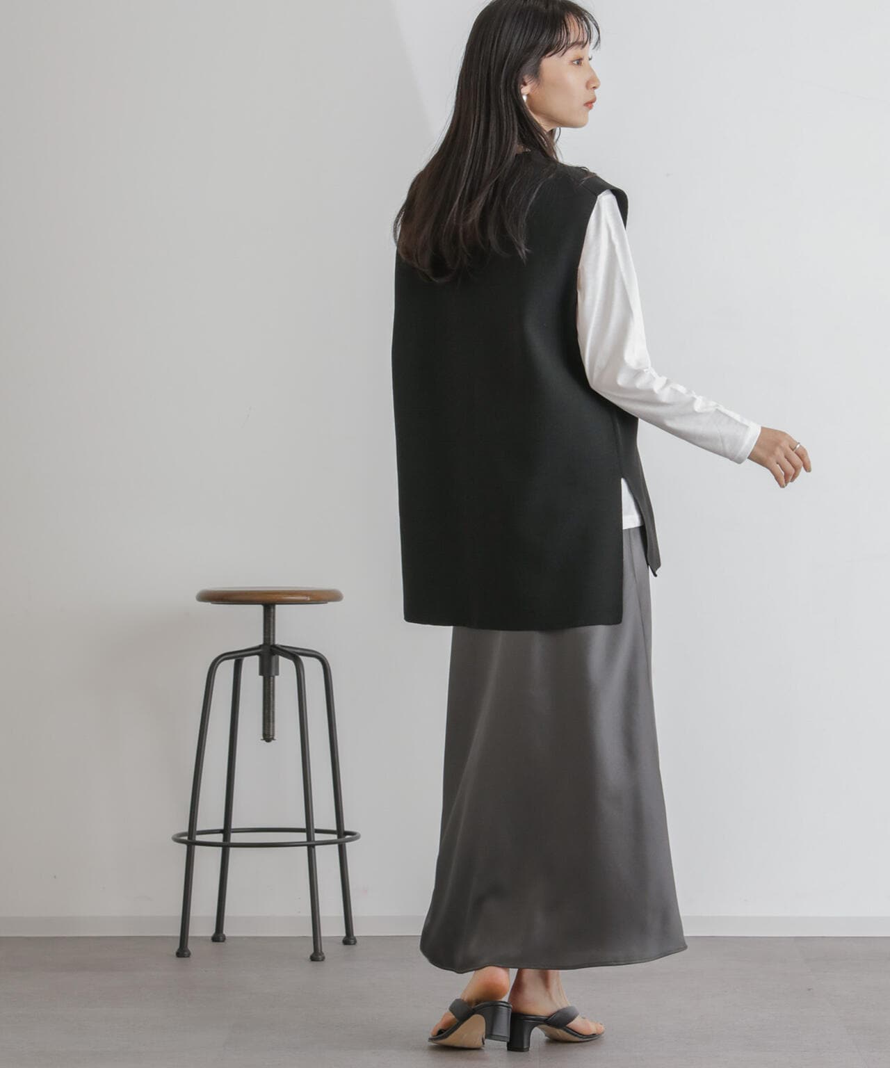 ニットベスト×ロングTシャツ アンサンブルセット 6734122327
