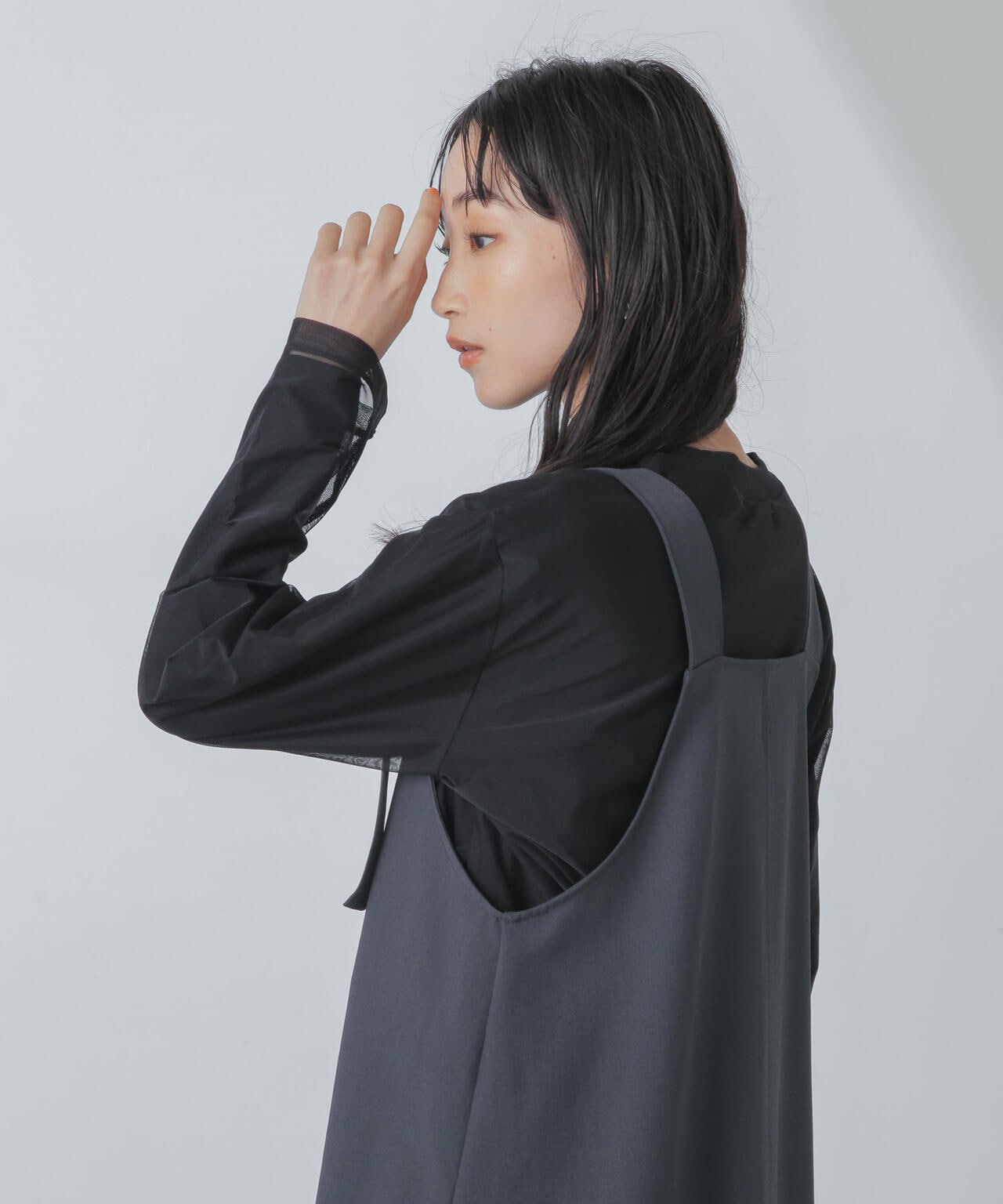 チュール レイヤード ロング スリーブ Tシャツ