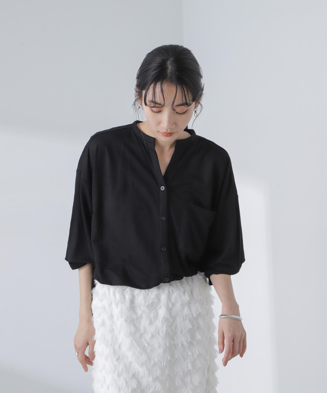 シアーカットワイドシャツ 6734123314