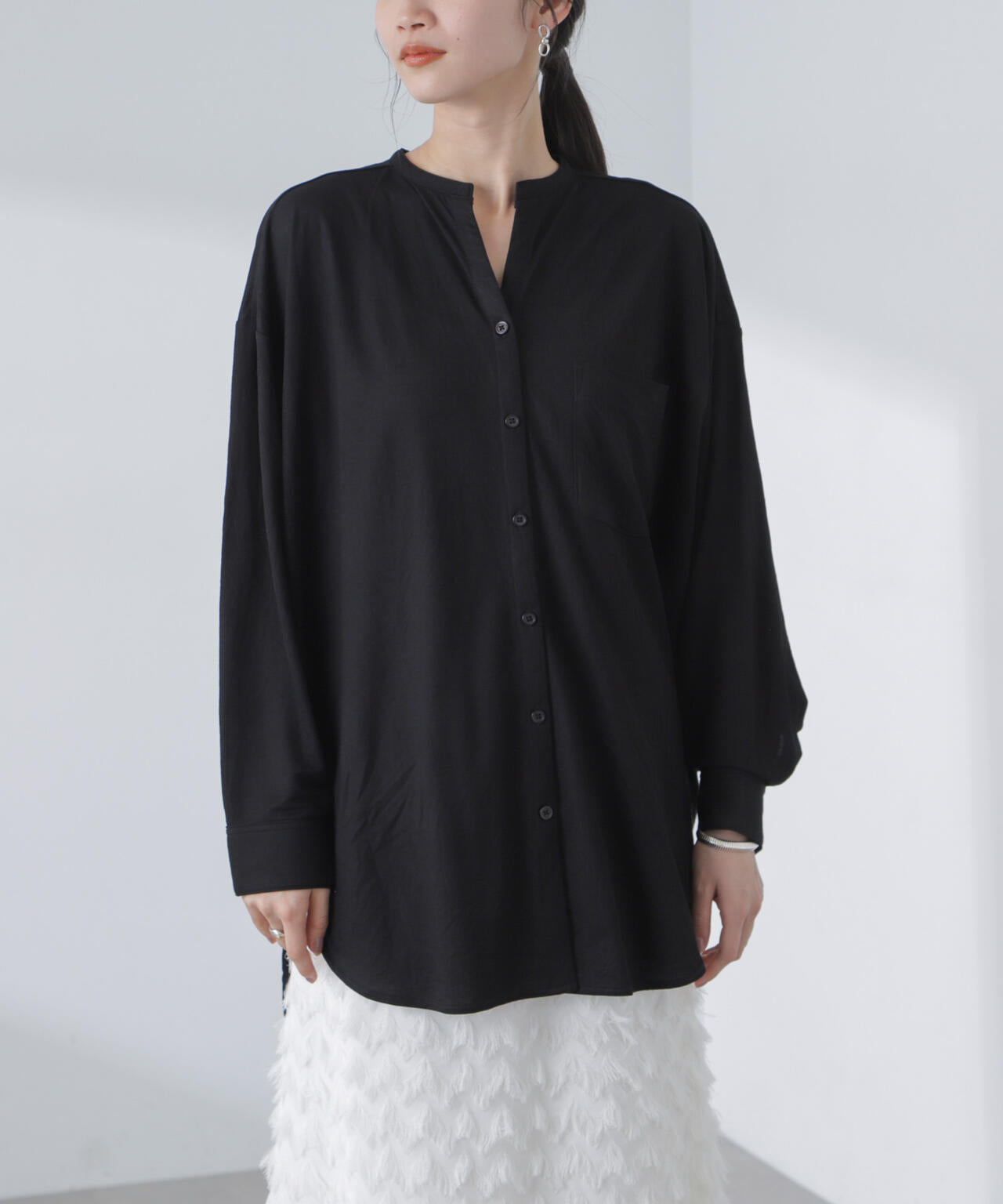シアーカットワイドシャツ 6734123314