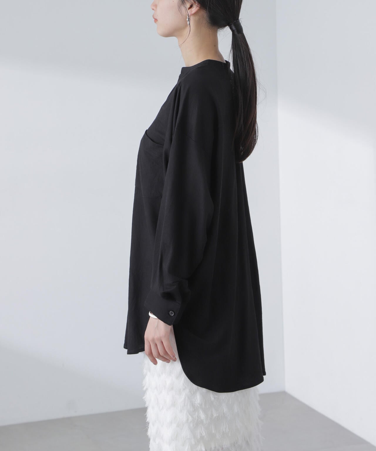 シアー カット ワイドシャツ