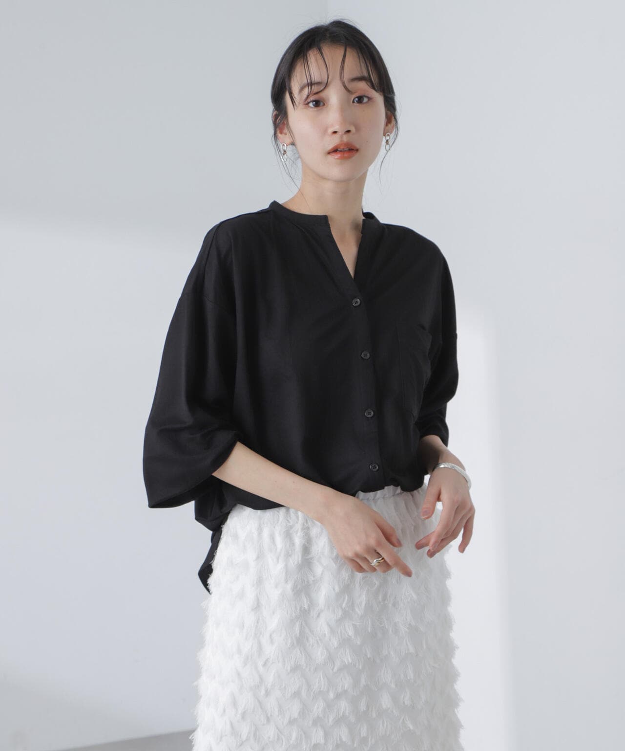 ワイドシャツ　2025年商品 シアー カット ワイドシャツ