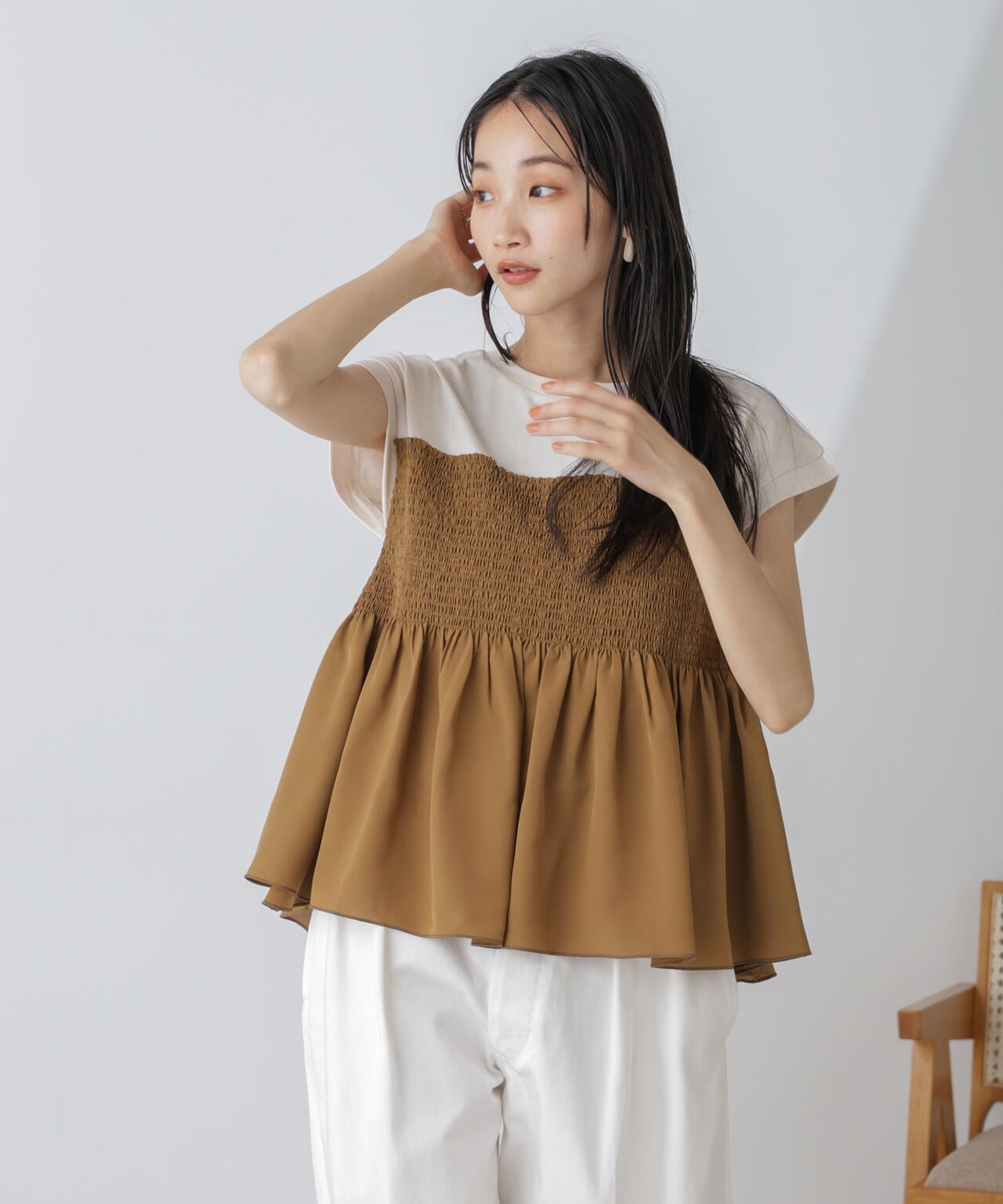 FREE'S MART｜ギャザーシャーリングビスチェ | Rakuten Fashion