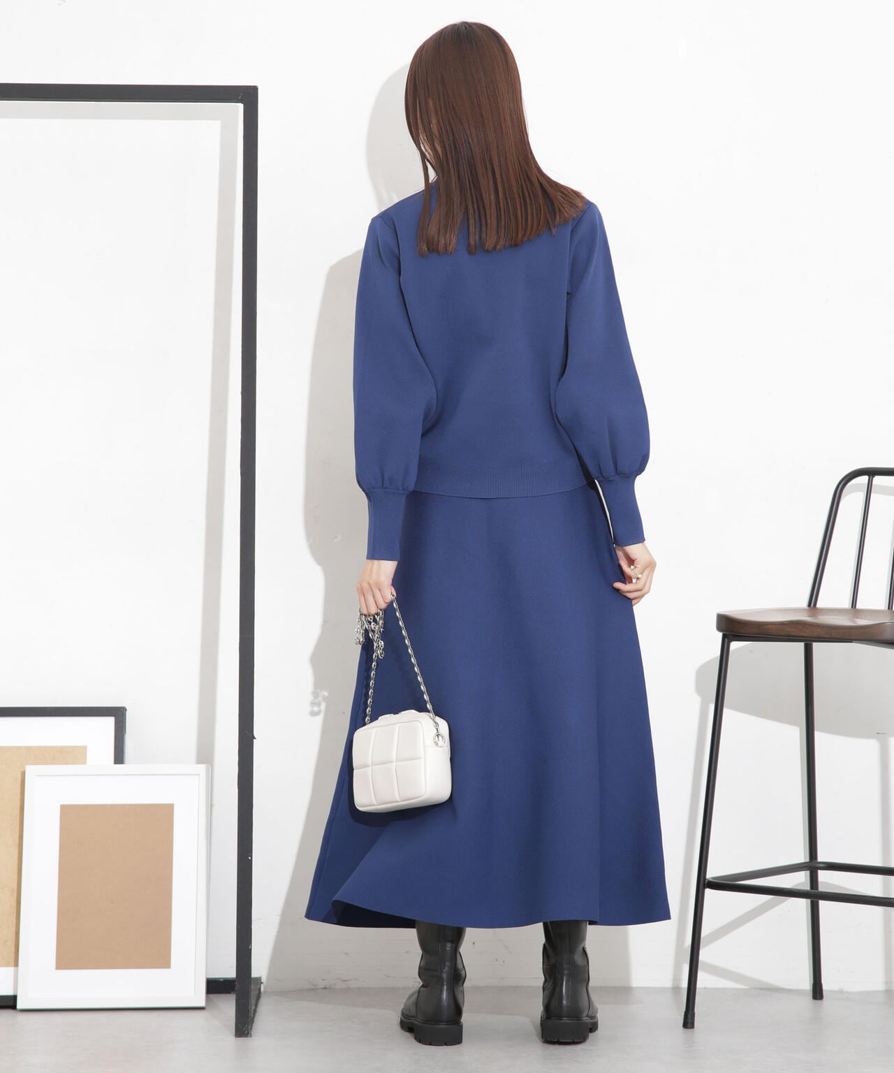 PRADA】スカート フレアスカート ネイビー