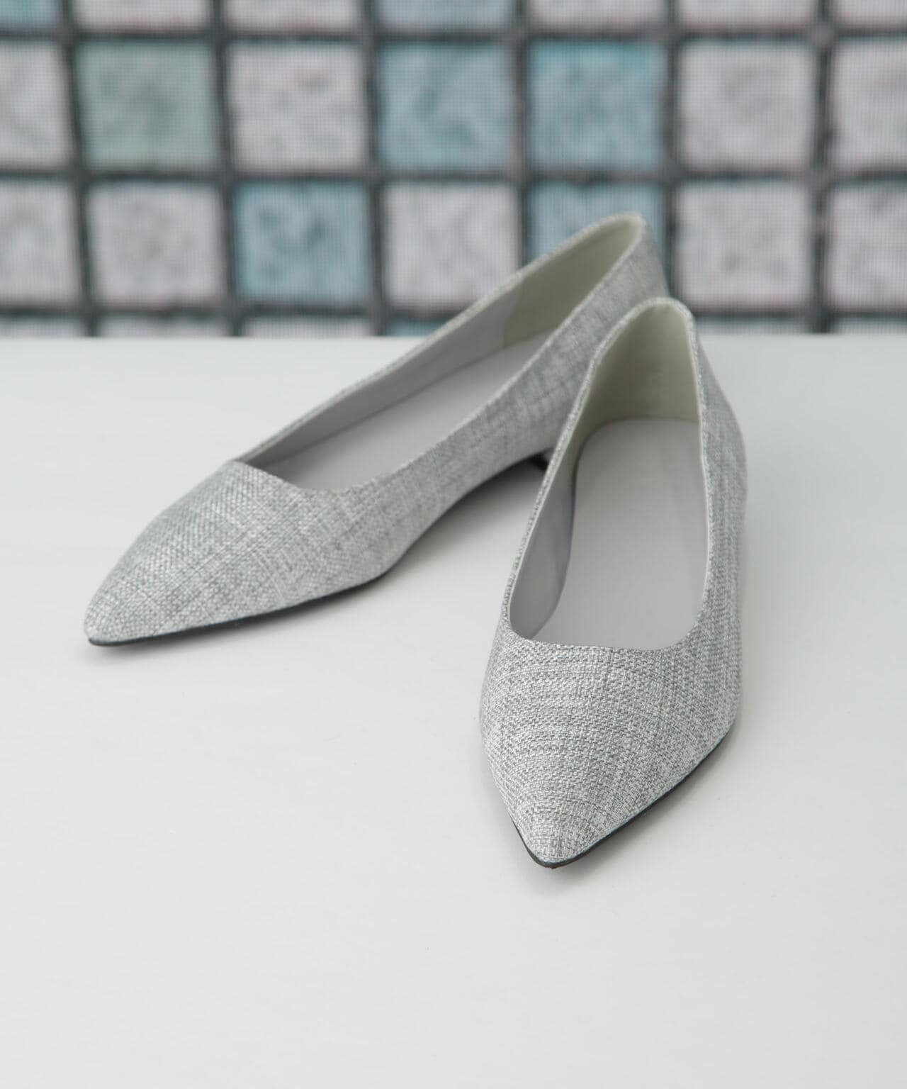 ツイード フラット パンプス