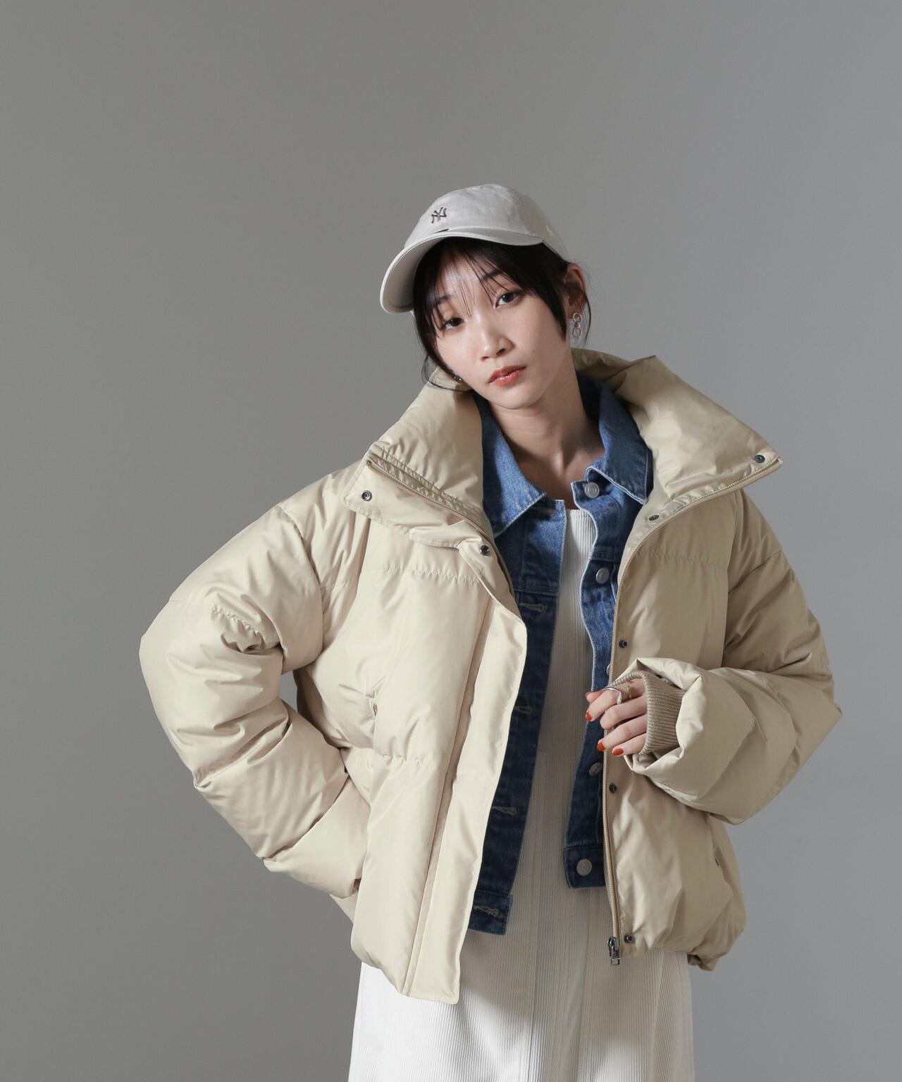 anewdown(R)ECOBlue(R)撥水クロップドワイドダウン 6734214304