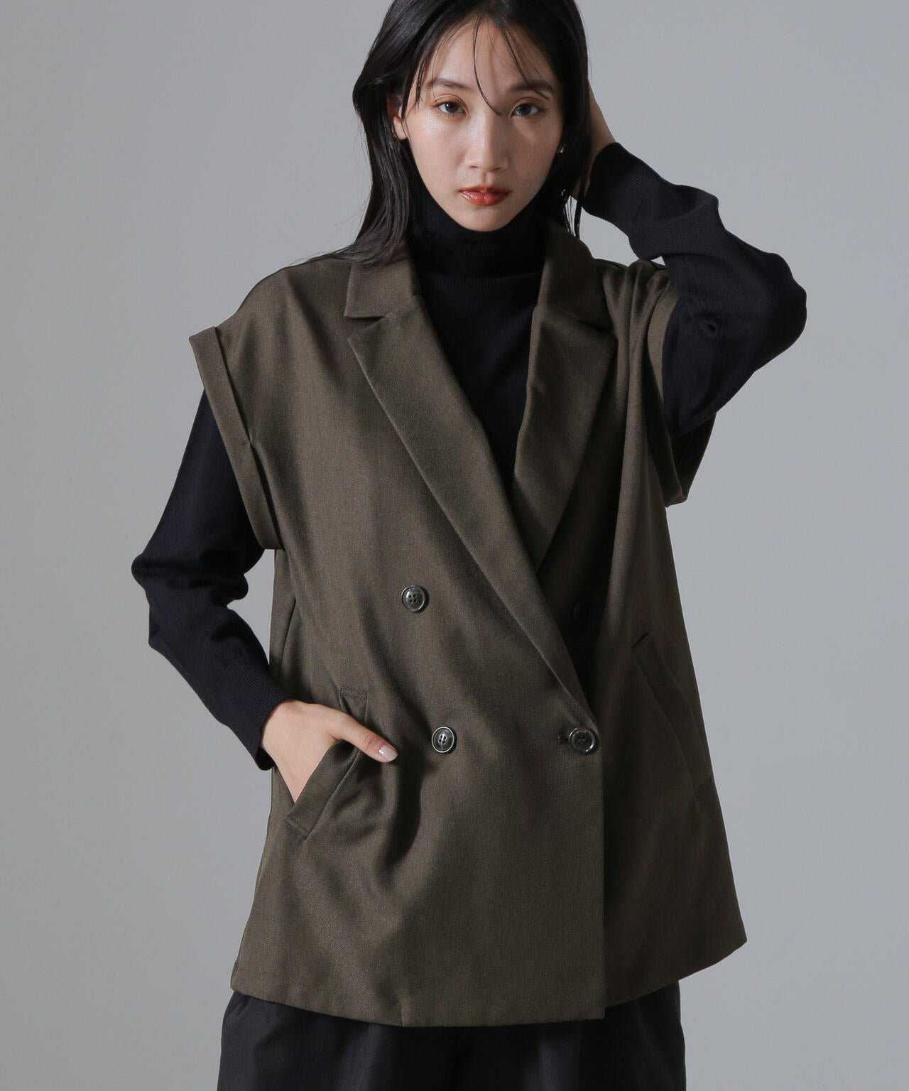 美品✨【ナノユニバース】金ボタンダブルジャケットパンツ セットアップ グレーM NANO universe｜「N JACKET PREMIUM」TEXBRID(R)撥水ウラドット