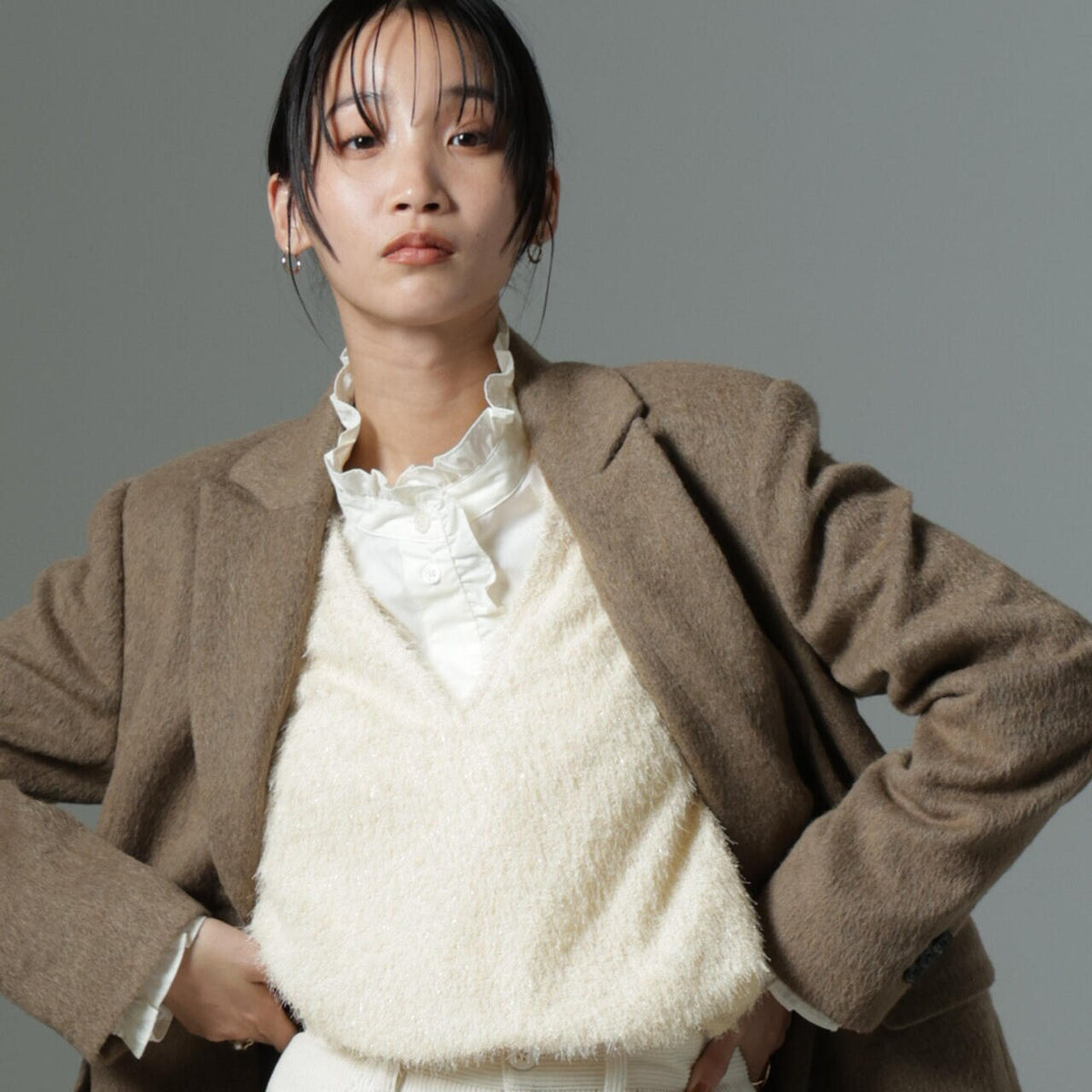 YONFA ☆ シャギーベスト ふーちゃんYonfa ヨンファ シャギーベスト