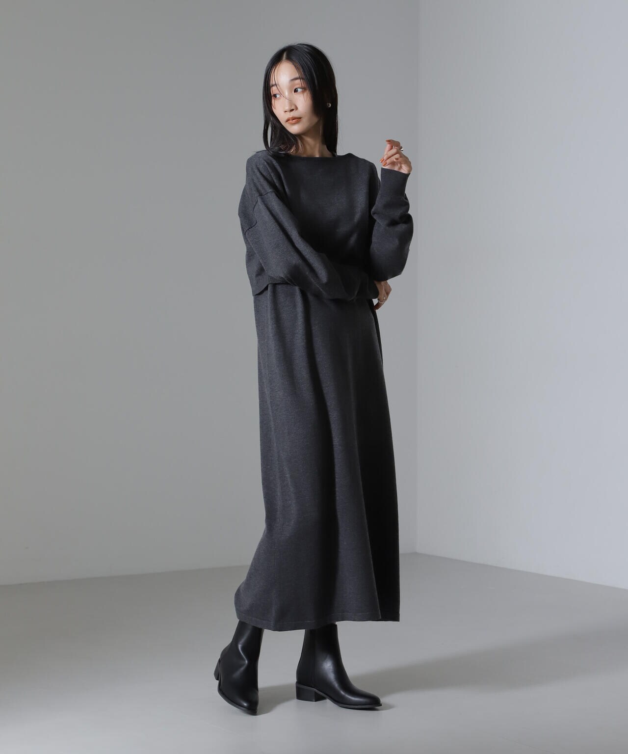 セール】チュールビスチェ＋リブニットワンピースセット